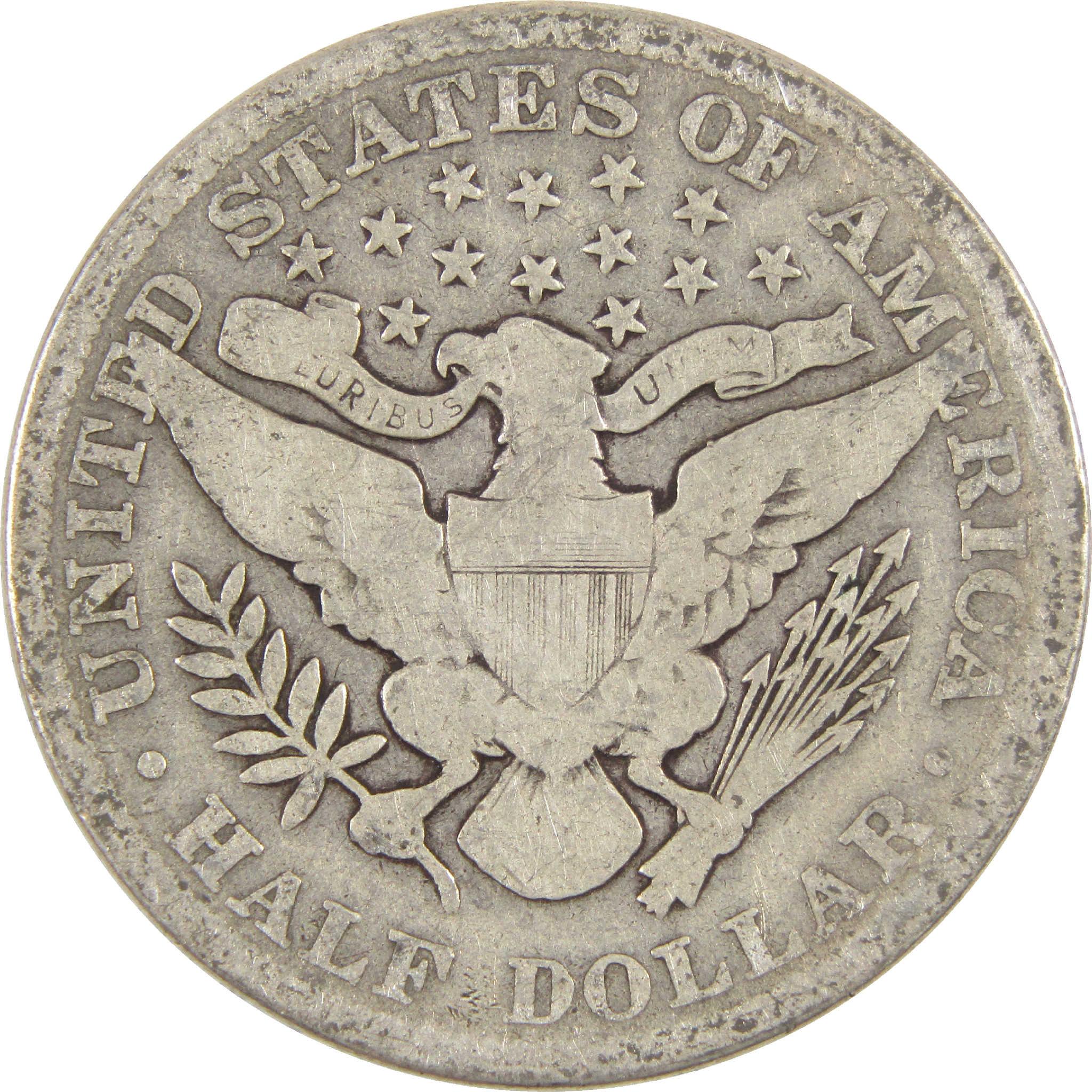 1900 Barber Half Dollar Circulated Silver 50c Coin Collectible