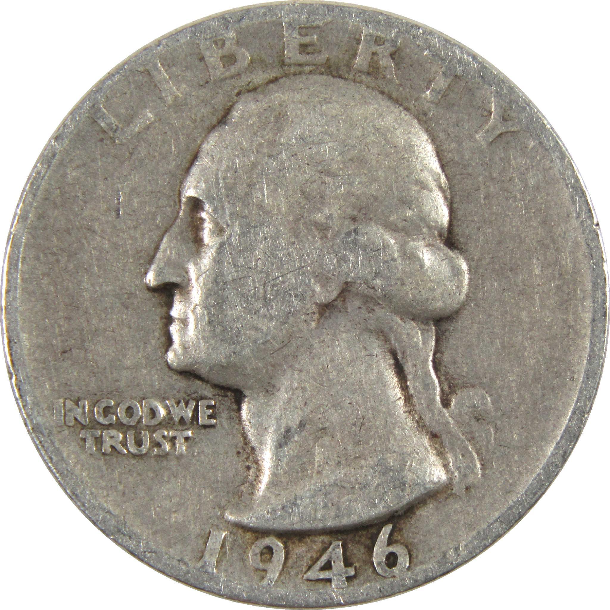 1946 S Washington Quarter Circulated Silver 25c Coin Collectible