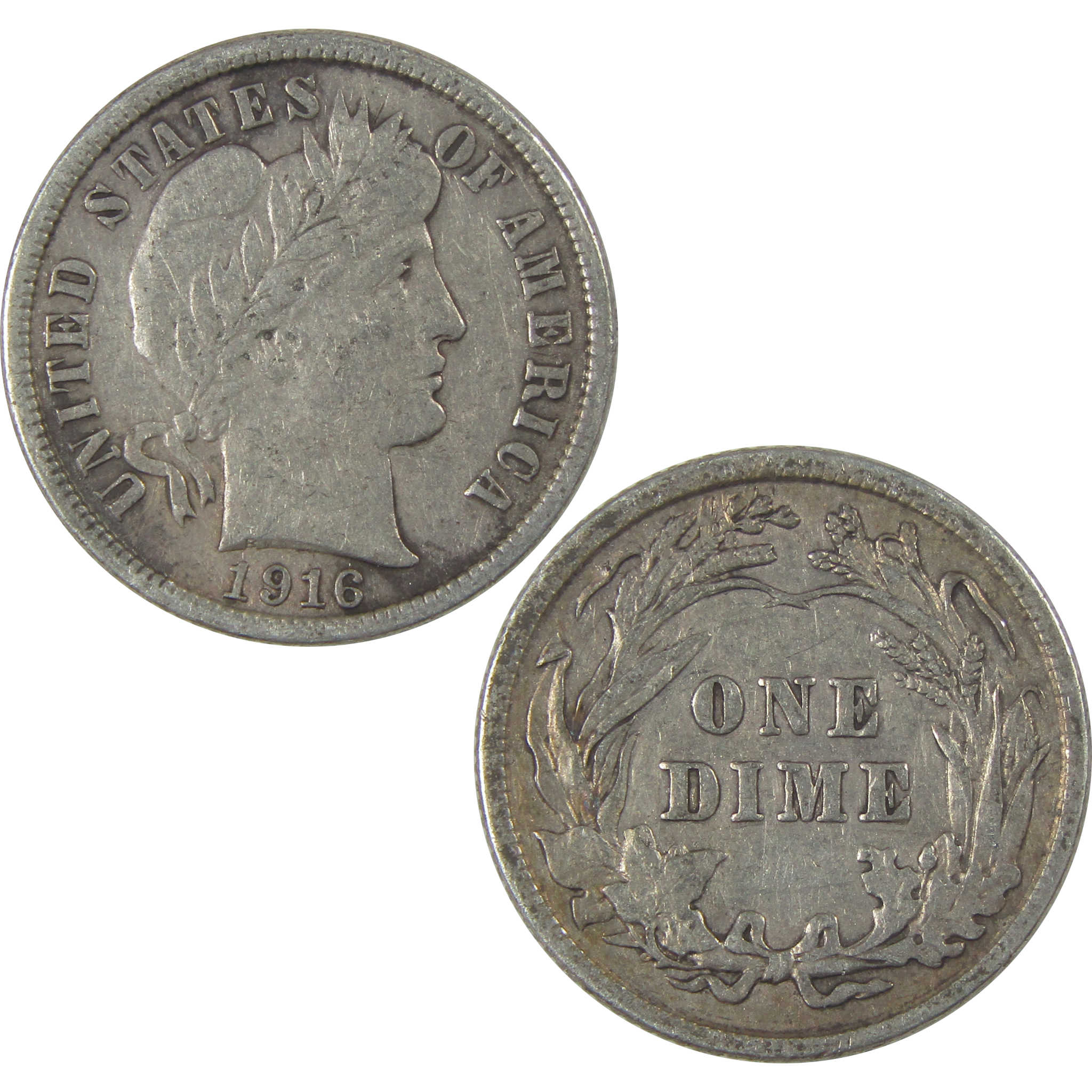 1916 Barber Dime XF EF Extremely Fine Silver 10c Coin SKU:I21111