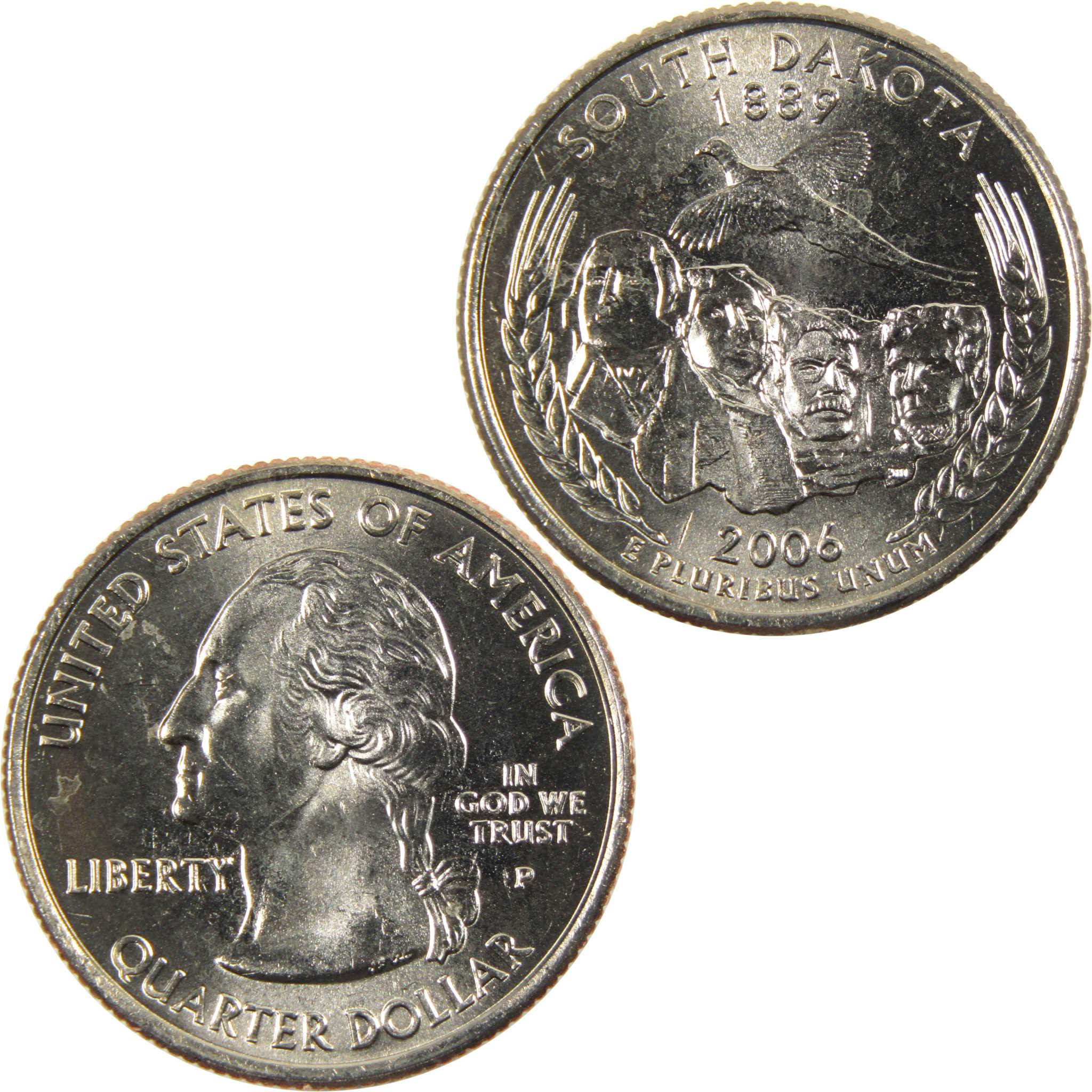 2006 P South Dakota State Quarter BU Uncirculated Clad 25c Coin