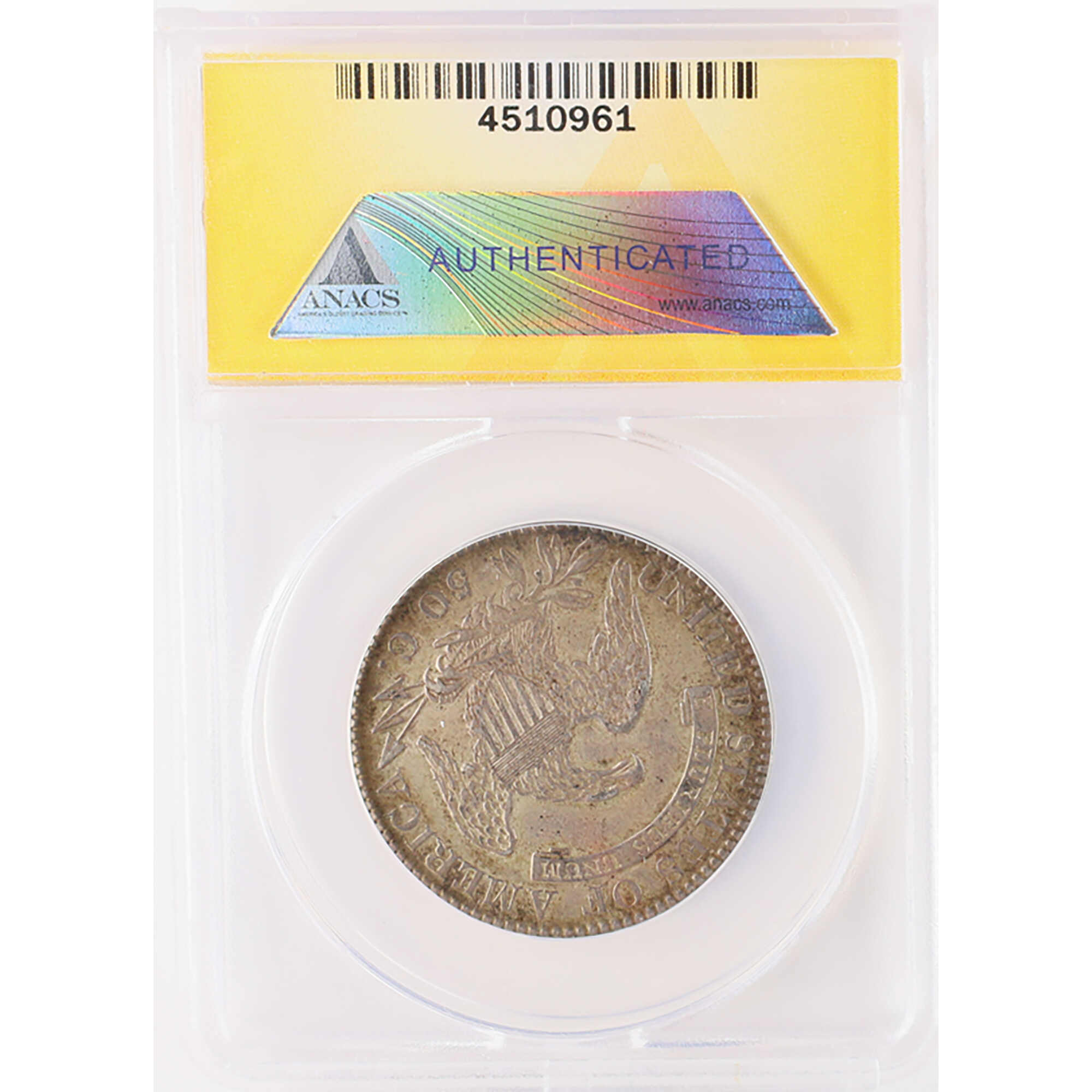 1821 Capped Bust Half Dollar AU 50 Details ANACS Silver 50c SKU:I12058