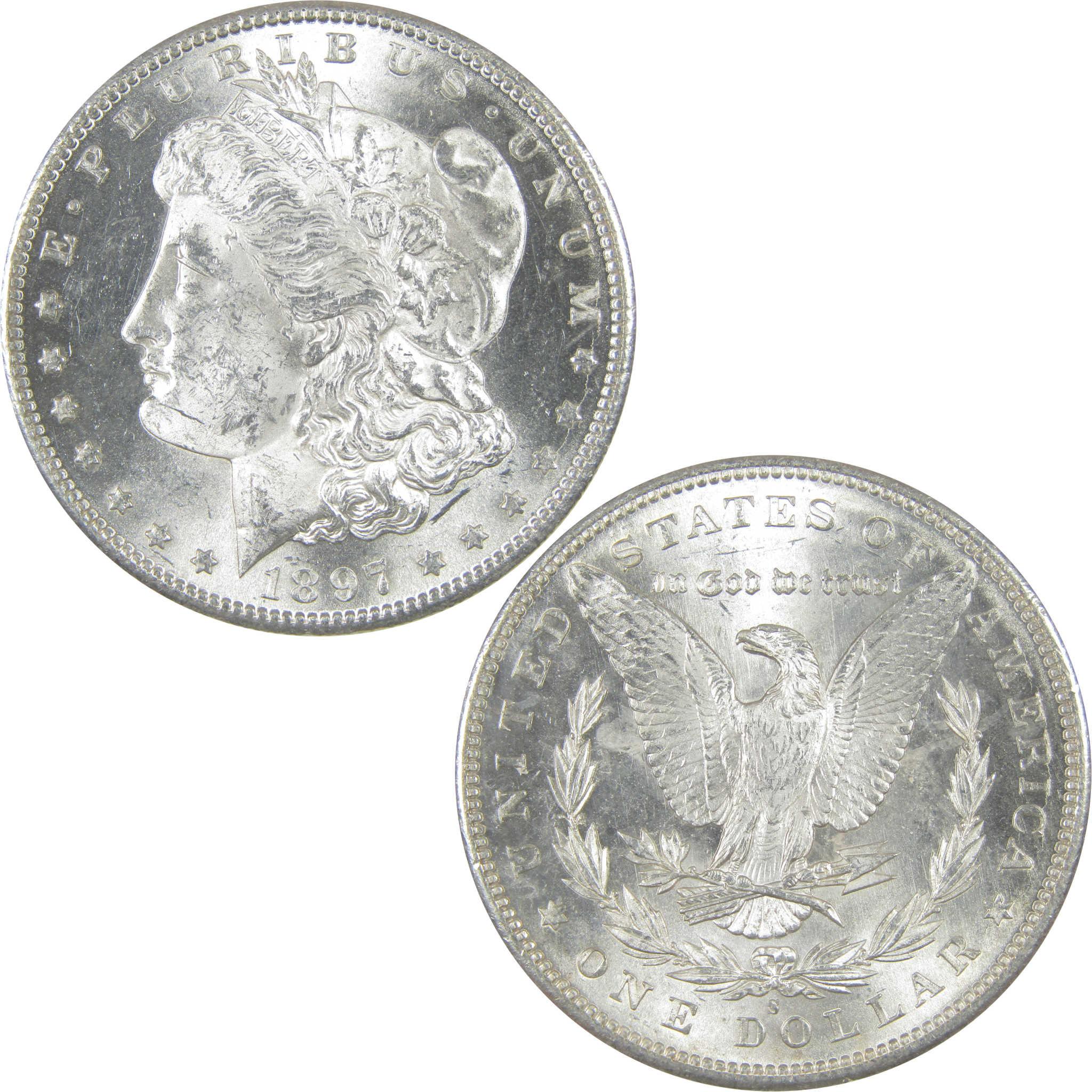 1897 S Morgan Dollar BU Choice Uncirculated Silver $1 Coin SKU:I17310 - Morgan coin - Morgan silver dollar - Morgan silver dollar for sale - Profile Coins & Collectibles