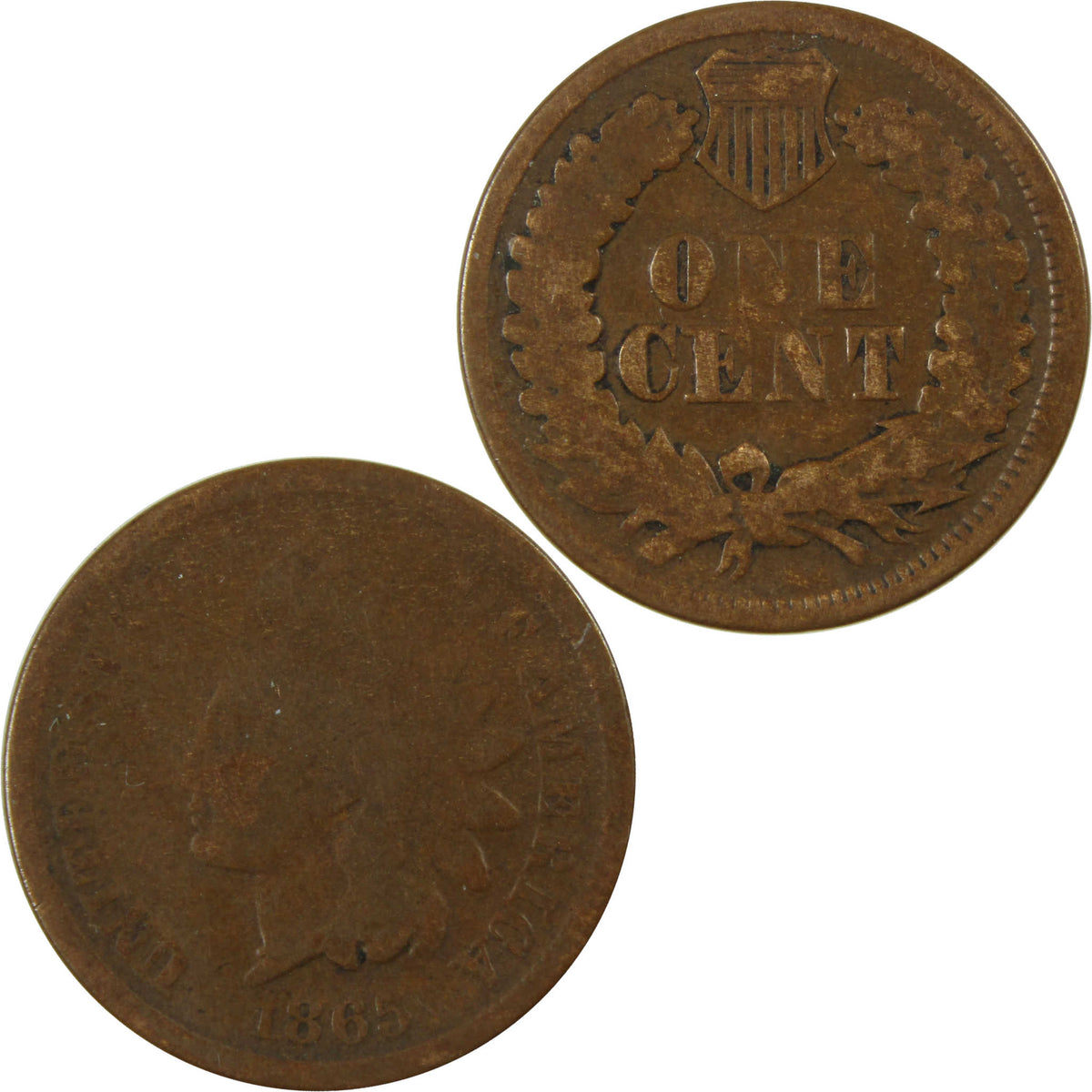 1865 Indian Head Cent G Good Penny 1c Coin Collectible SKU:I28627