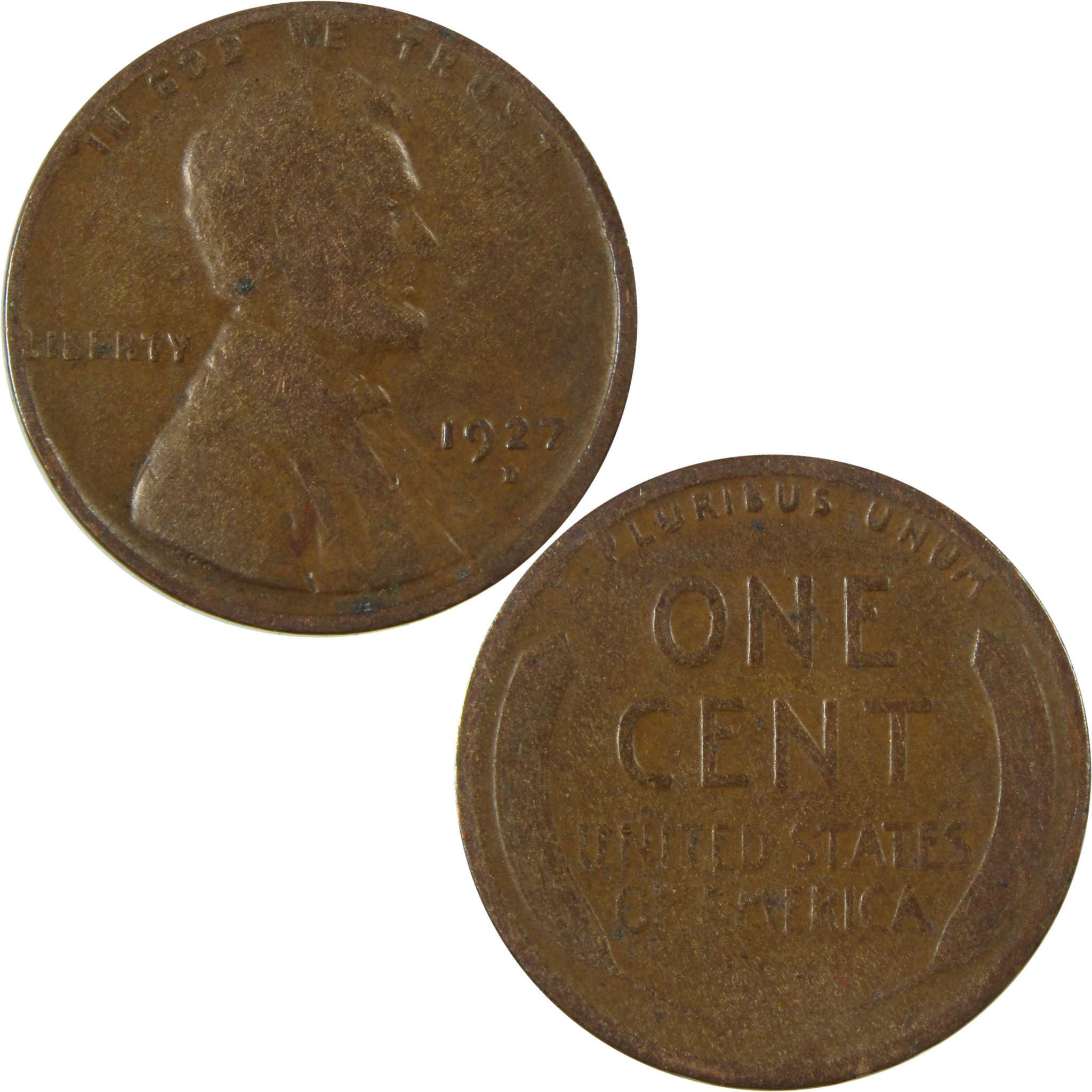 1927 D Lincoln Wheat Cent G Good Penny 1c Coin SKU:I27193