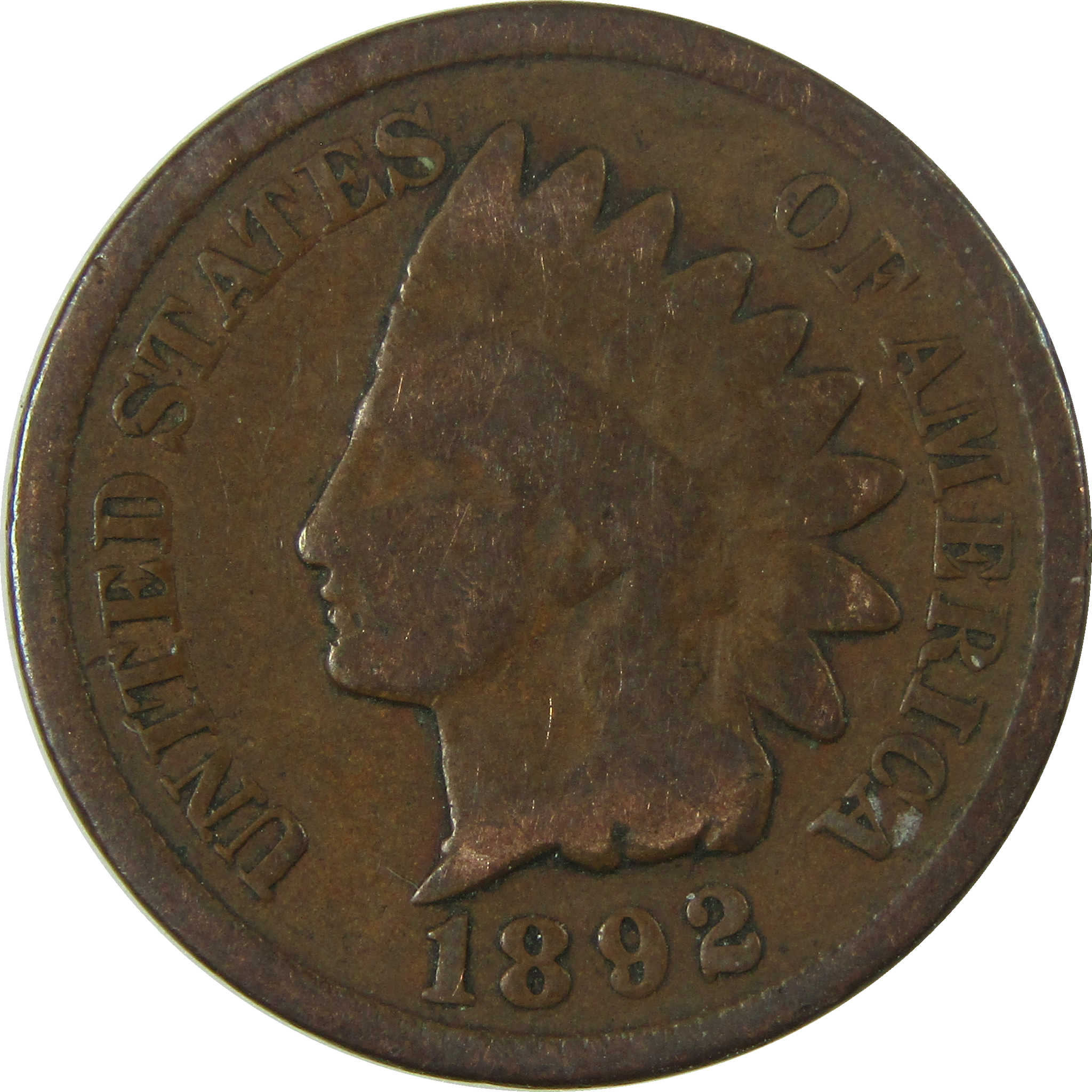 1892 Indian Head Cent G Good Penny 1c Coin SKU:I26976