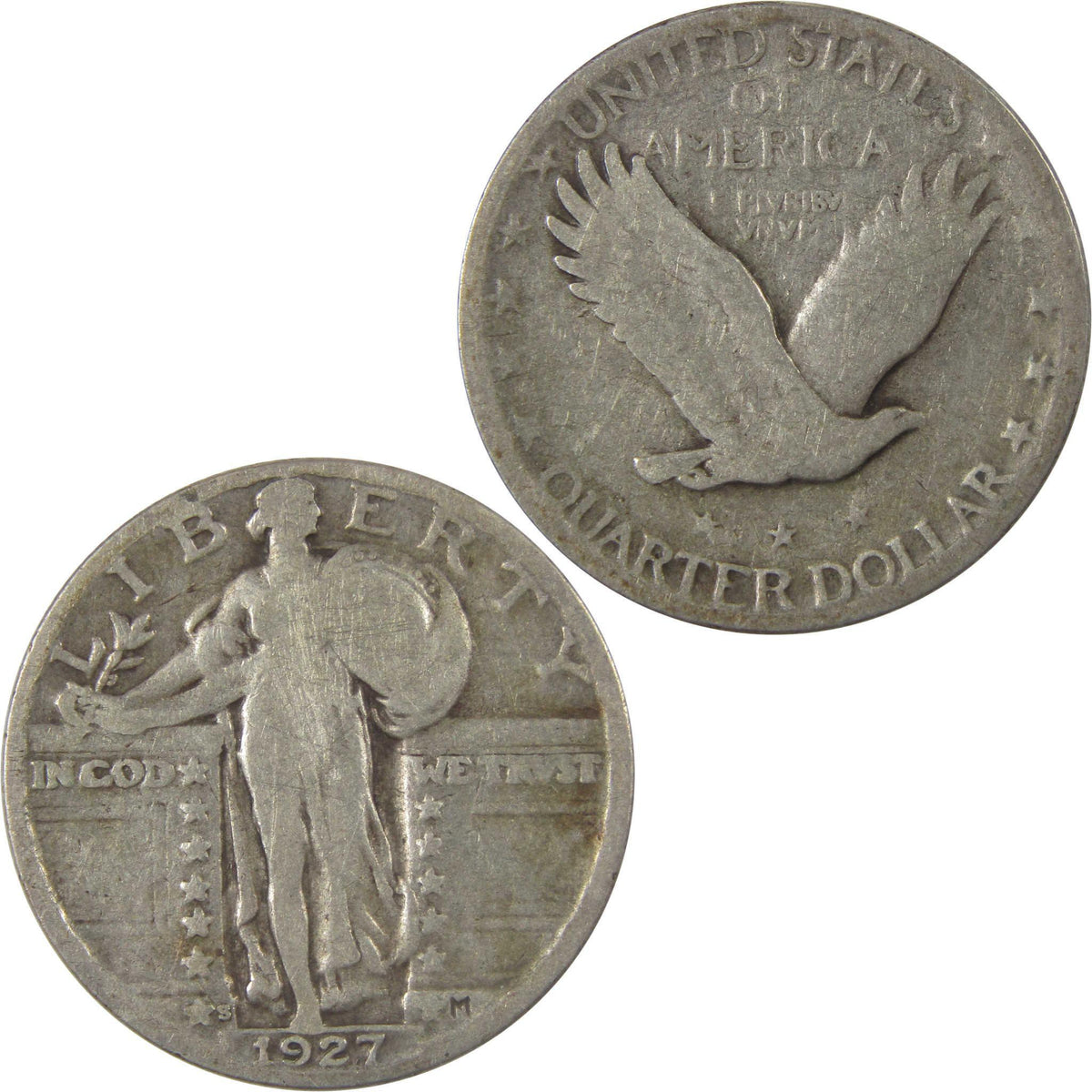 1927 S Standing Liberty Silver Quarter G Good 25c Coin SKU:I25168