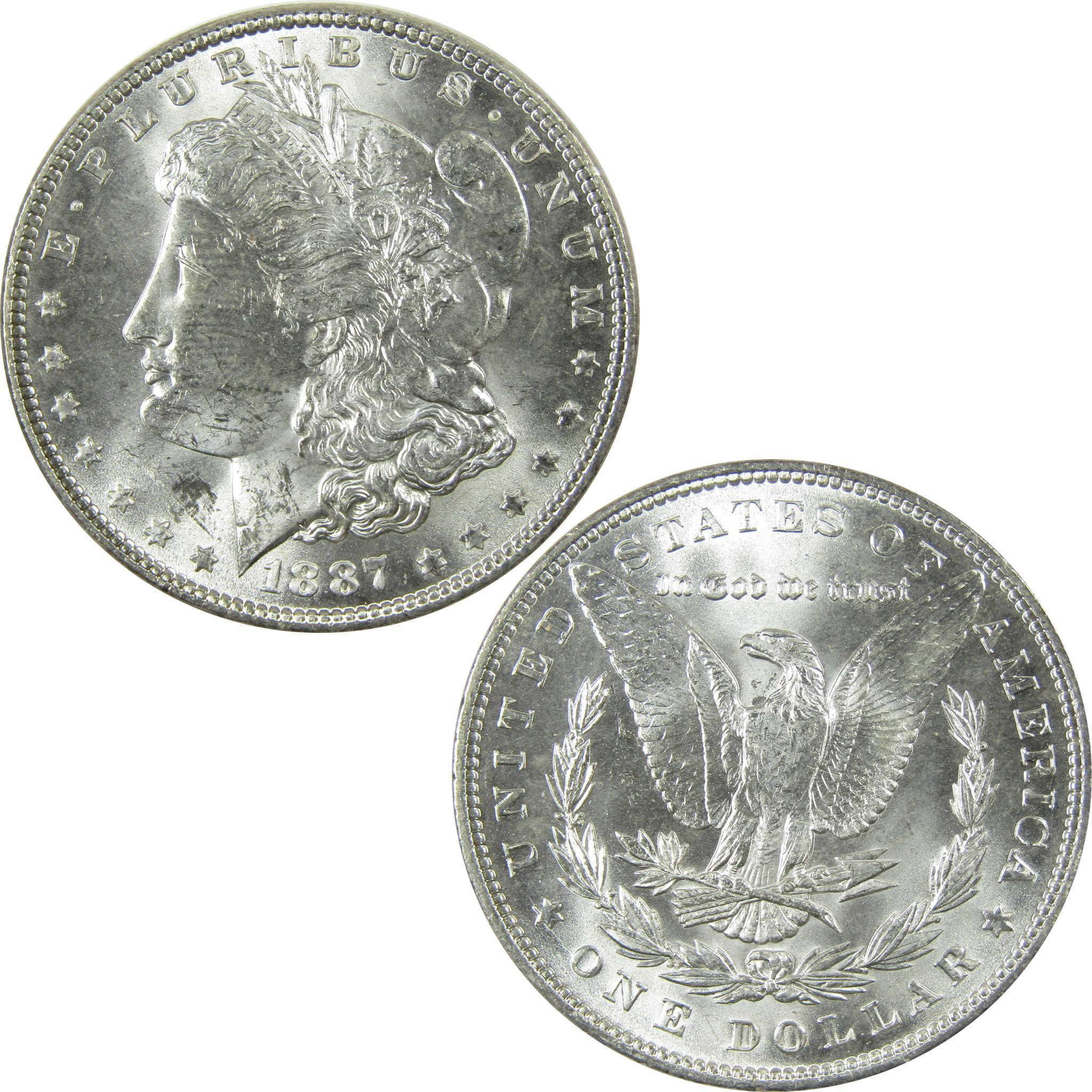 1887 Morgan Silver Dollar Uncirculated Mint State $1 Coin SKU:I24541 - Morgan coin - Morgan silver dollar - Morgan silver dollar for sale - Profile Coins & Collectibles