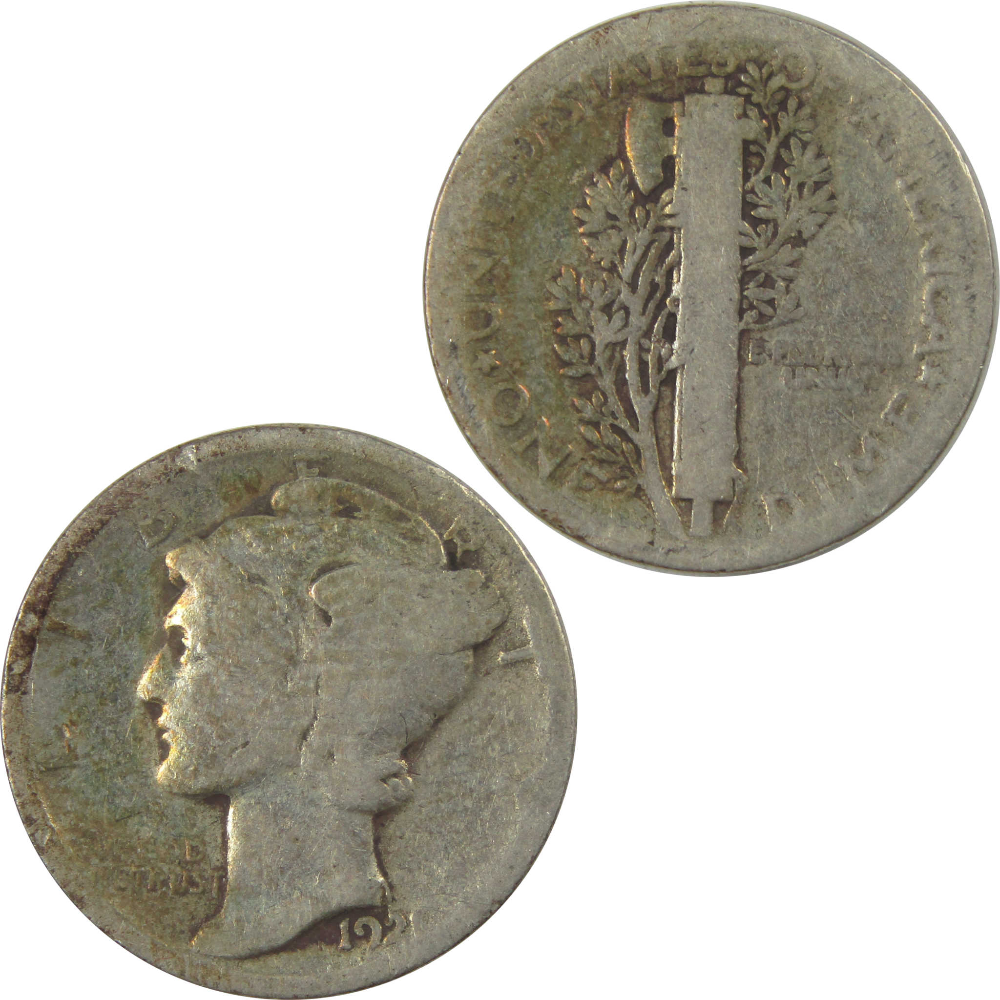 1921 Mercury Dime G Good Details Silver 10c Coin SKU:I22421