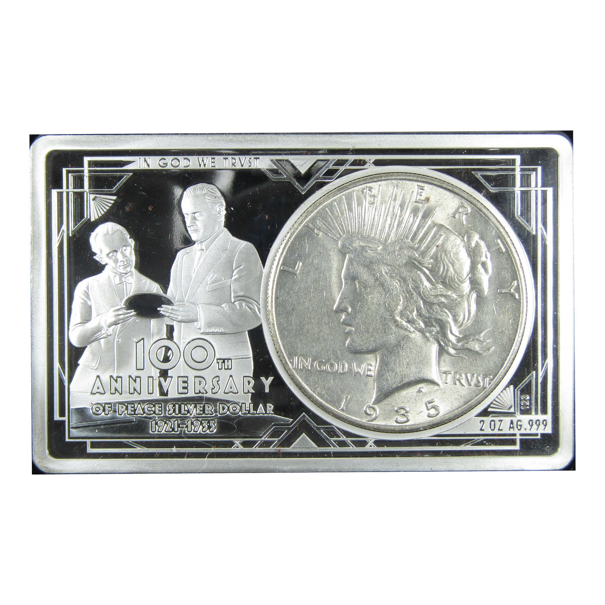 100th Anniversary Peace Dollar Silver Bar & Coin Set 1935 SKU:CPC6763