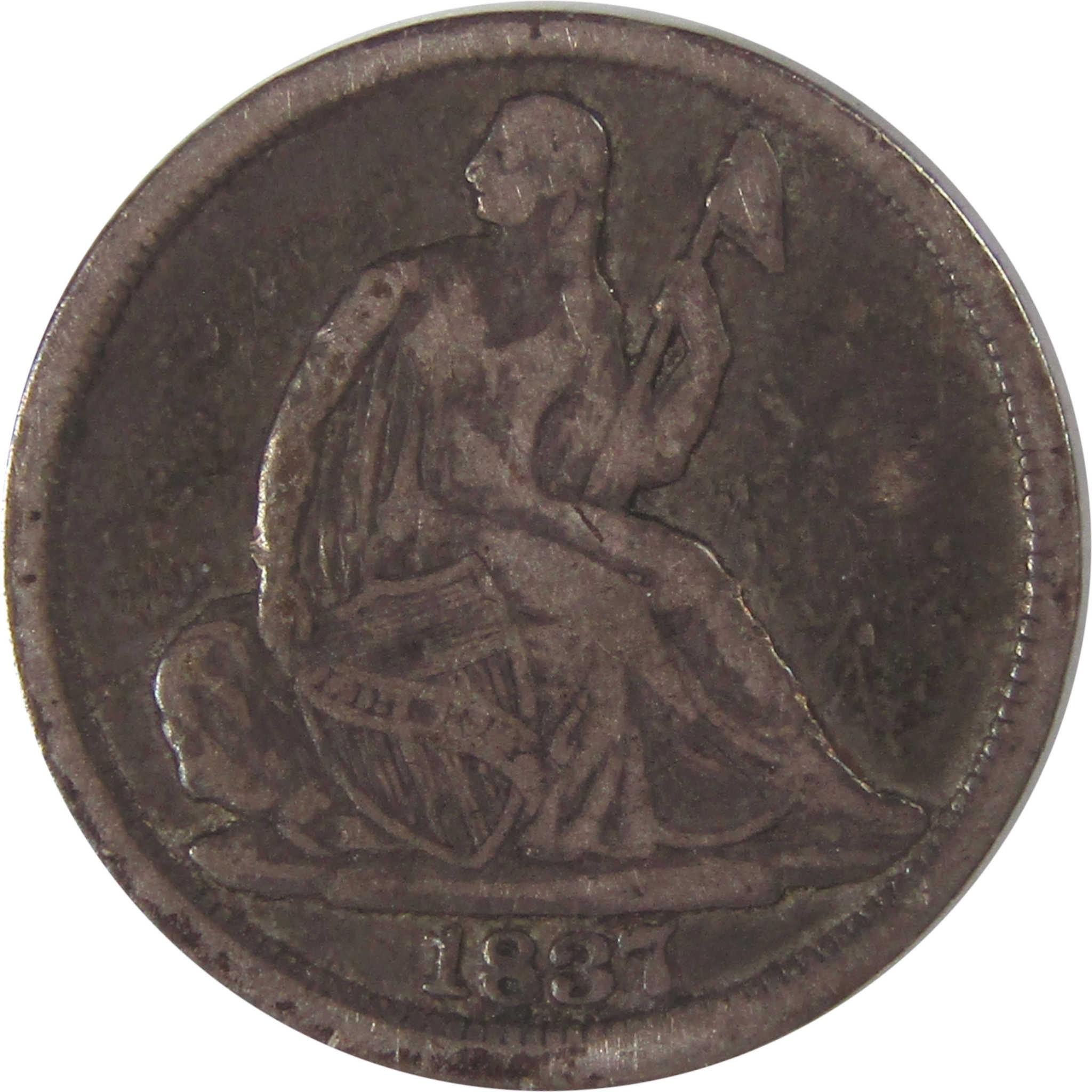 1837 Small Date Seated Liberty Half Dime VF Details Silver SKU:I17601