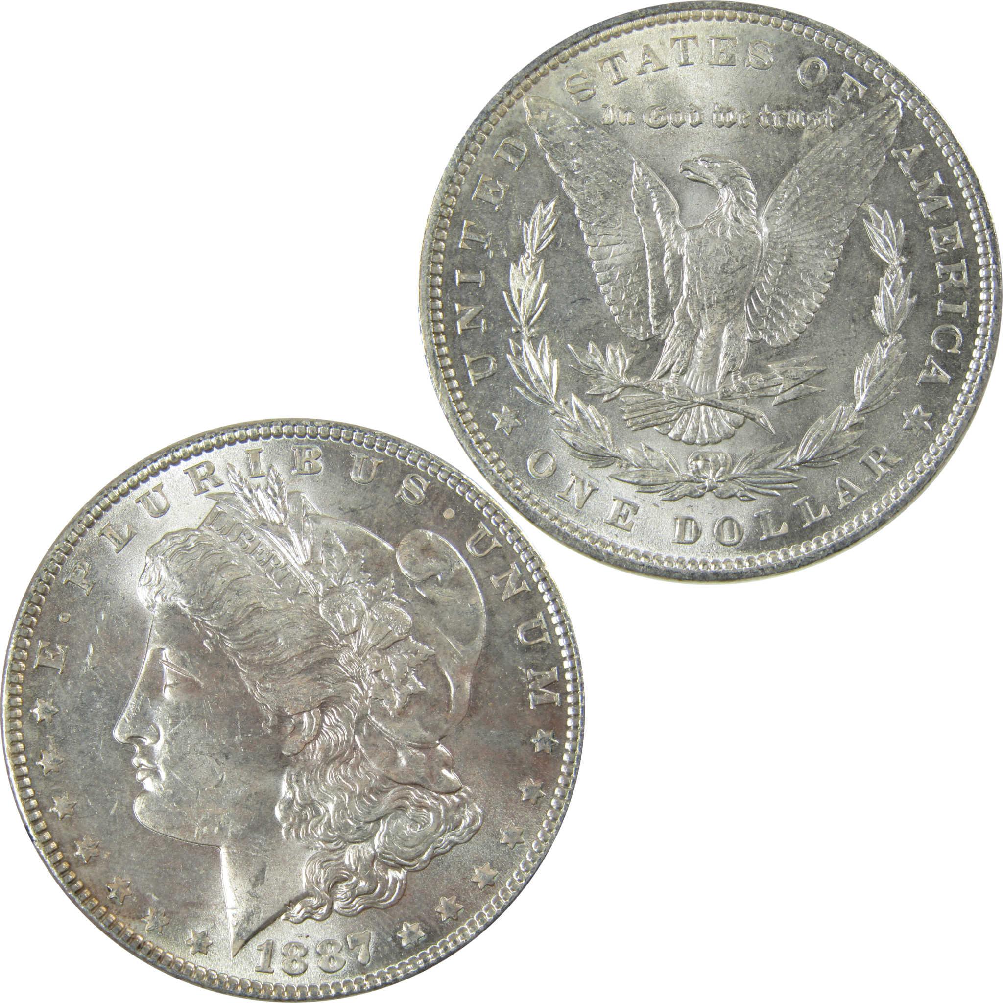 1887 Morgan Silver Dollar Uncirculated Mint State $1 Coin SKU:CP680 - Morgan coin - Morgan silver dollar - Morgan silver dollar for sale - Profile Coins & Collectibles