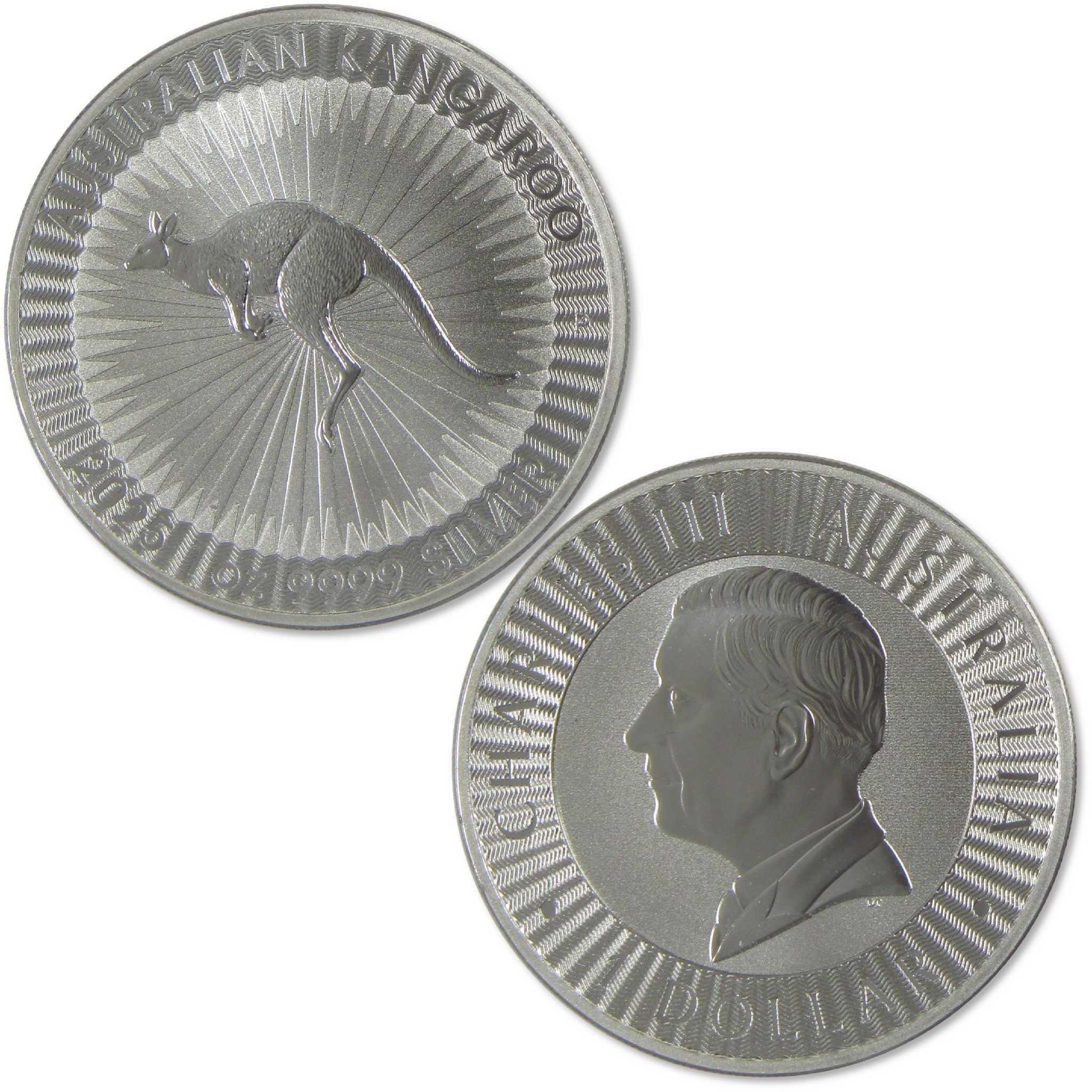 2025 Australian Kangaroo BU Uncirculated 1 oz .9999 Silver Bullion