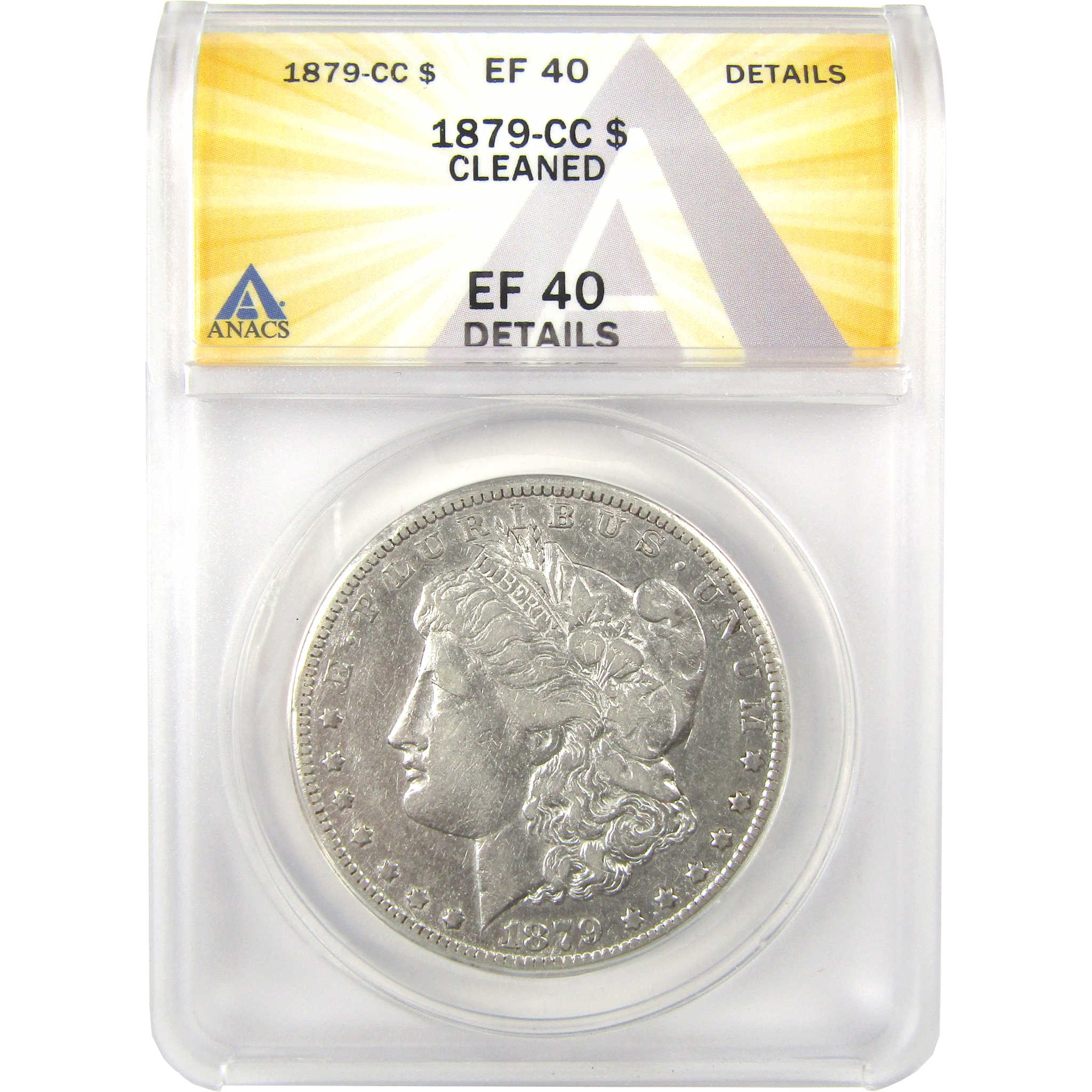 1879 CC Morgan Dollar EF 40 Details ANACS Silver $1 Coin SKU:I21895 - Morgan coin - Morgan silver dollar - Morgan silver dollar for sale - Profile Coins & Collectibles