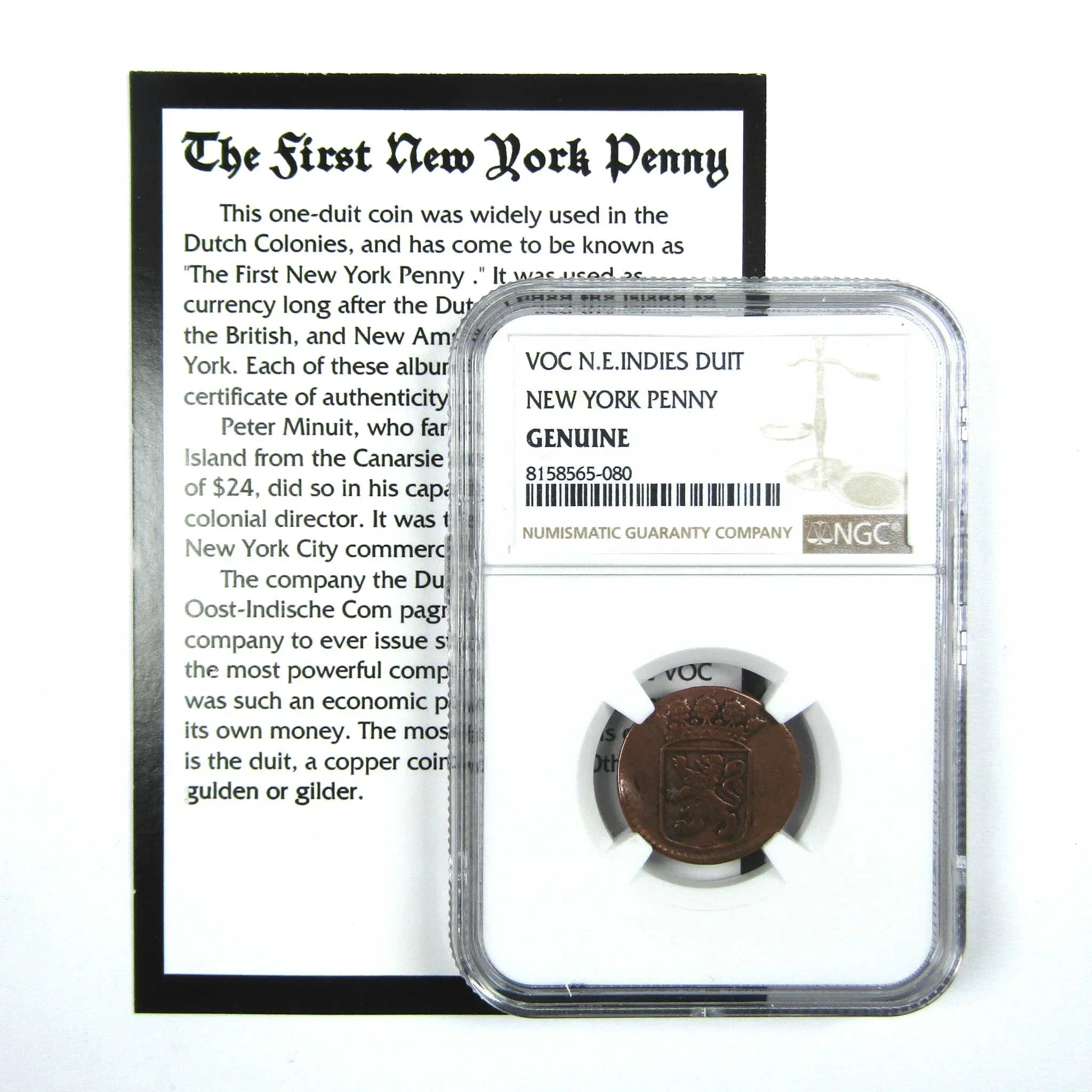 1726-1794 VOC Copper Duit Cent Genuine NGC Copper 1c SKU:OPC140