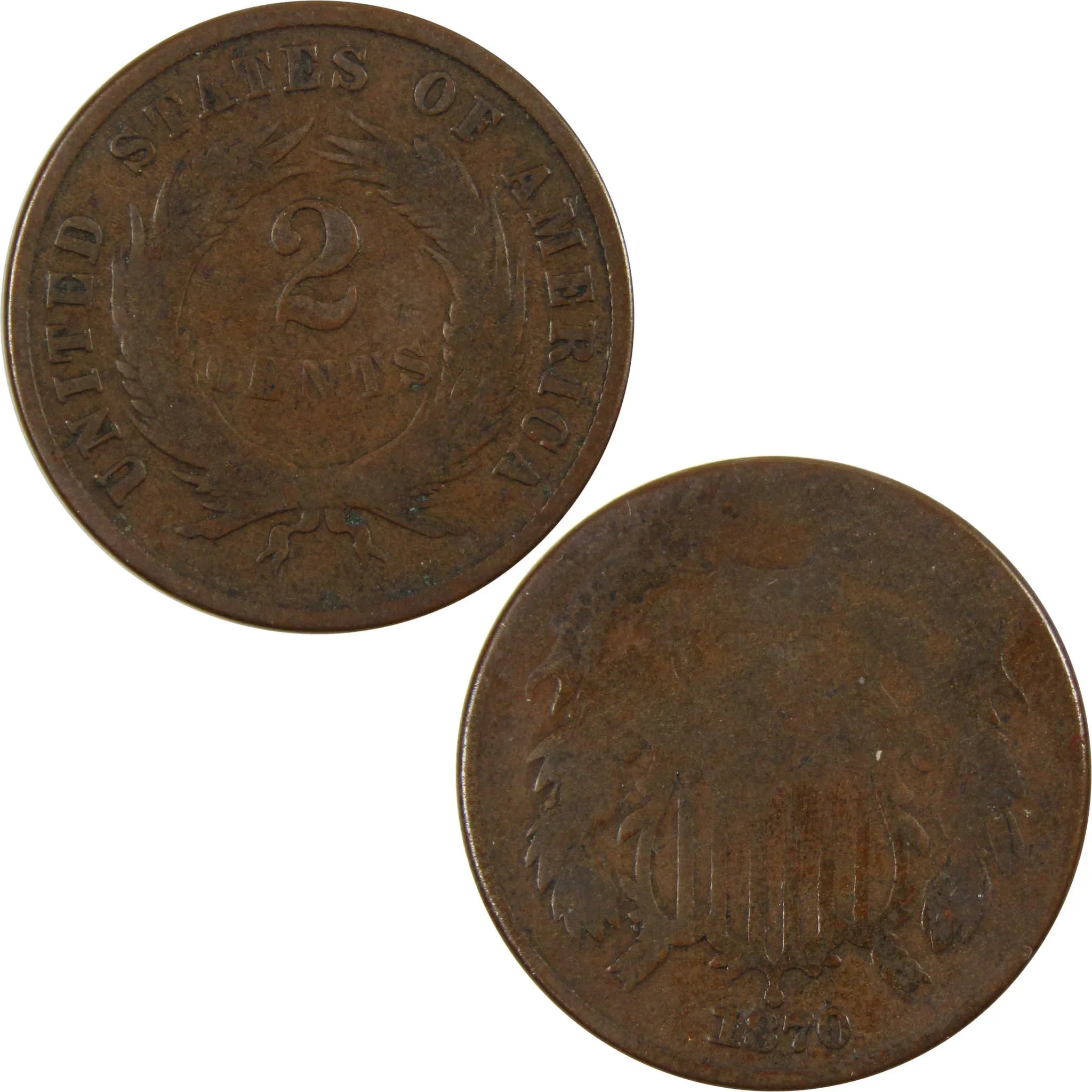 1870 Two Cent Piece AG About Good 2c Coin SKU:I7772