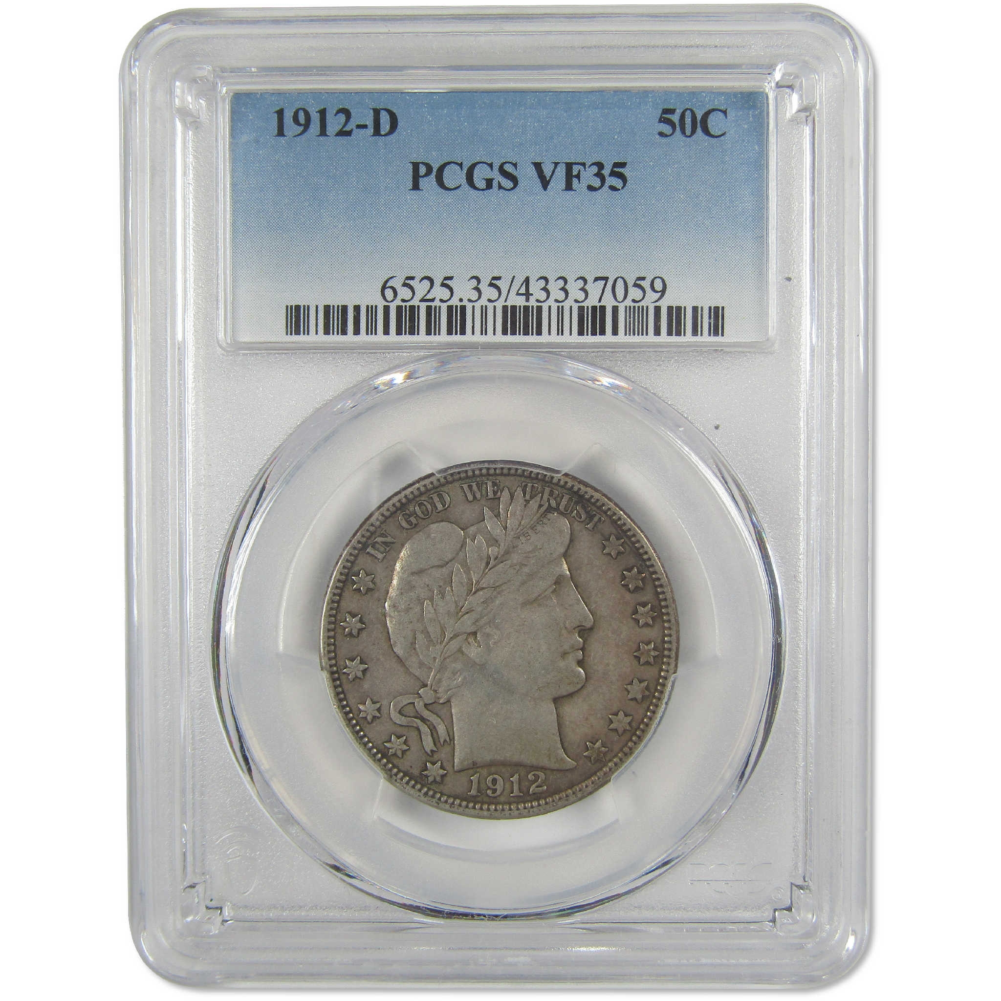 1912 D Barber Half Dollar VF 35 PCGS Silver 50c Coin
