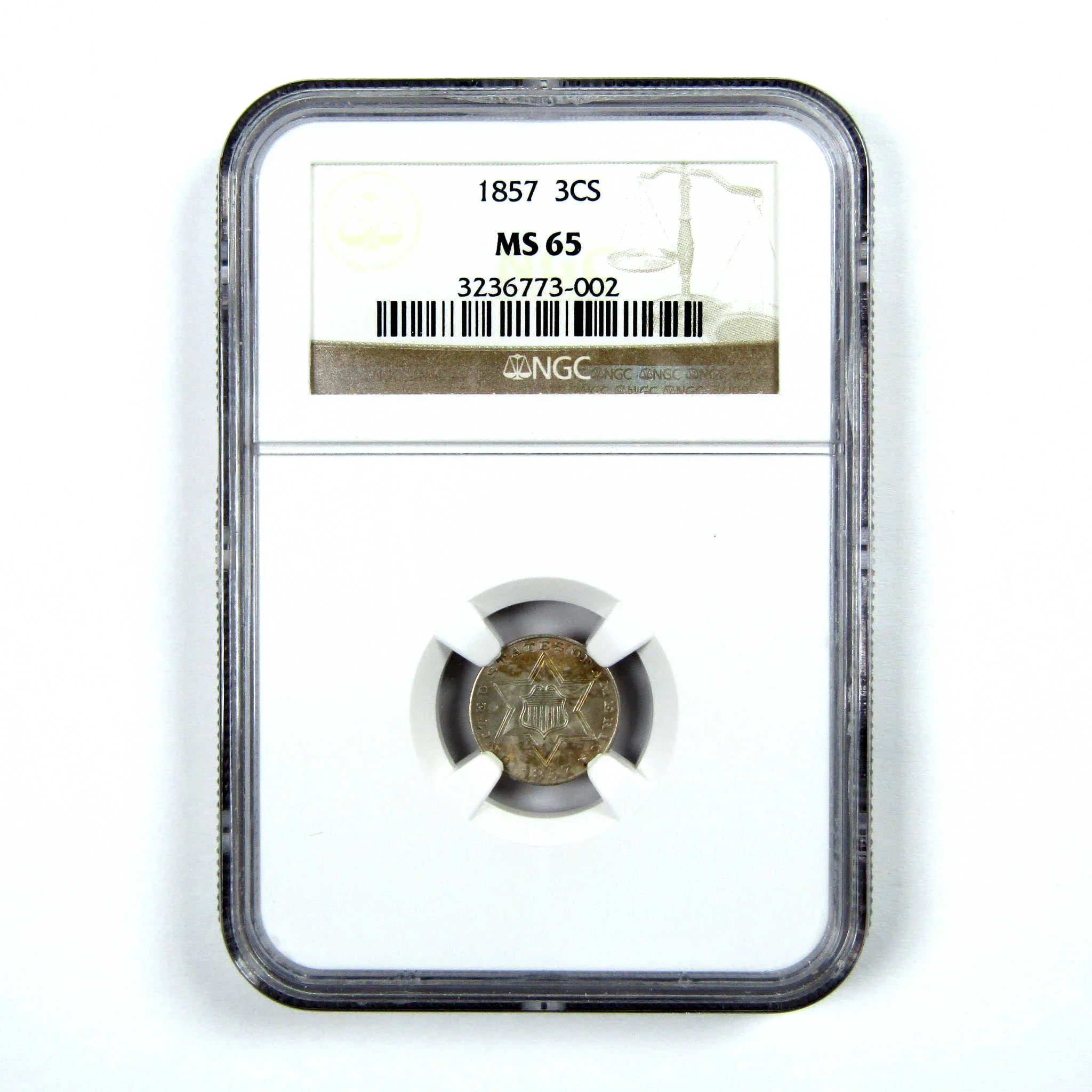 1857 Three Cent Piece MS 65 NGC Silver Trime 3c Unc SKU:I13706