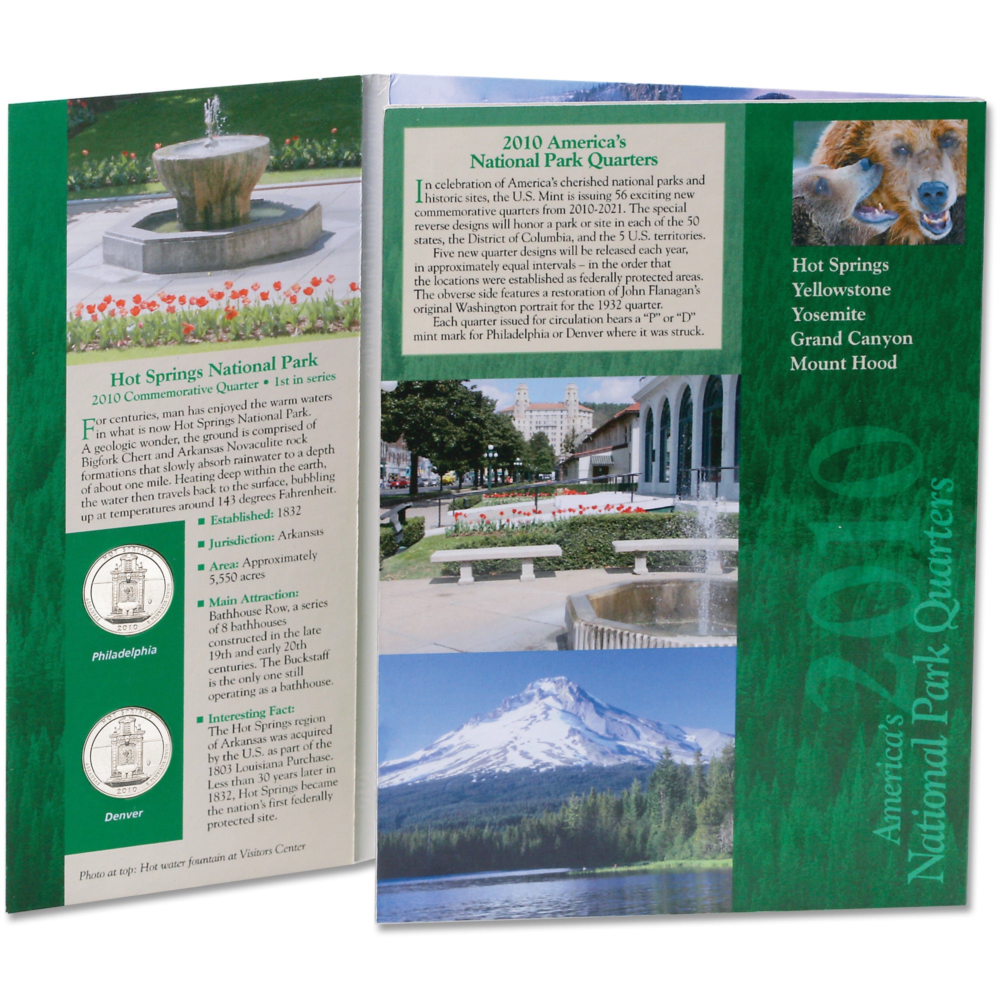 2010 America's National Park Quarter Series Colorful Folder Littleton