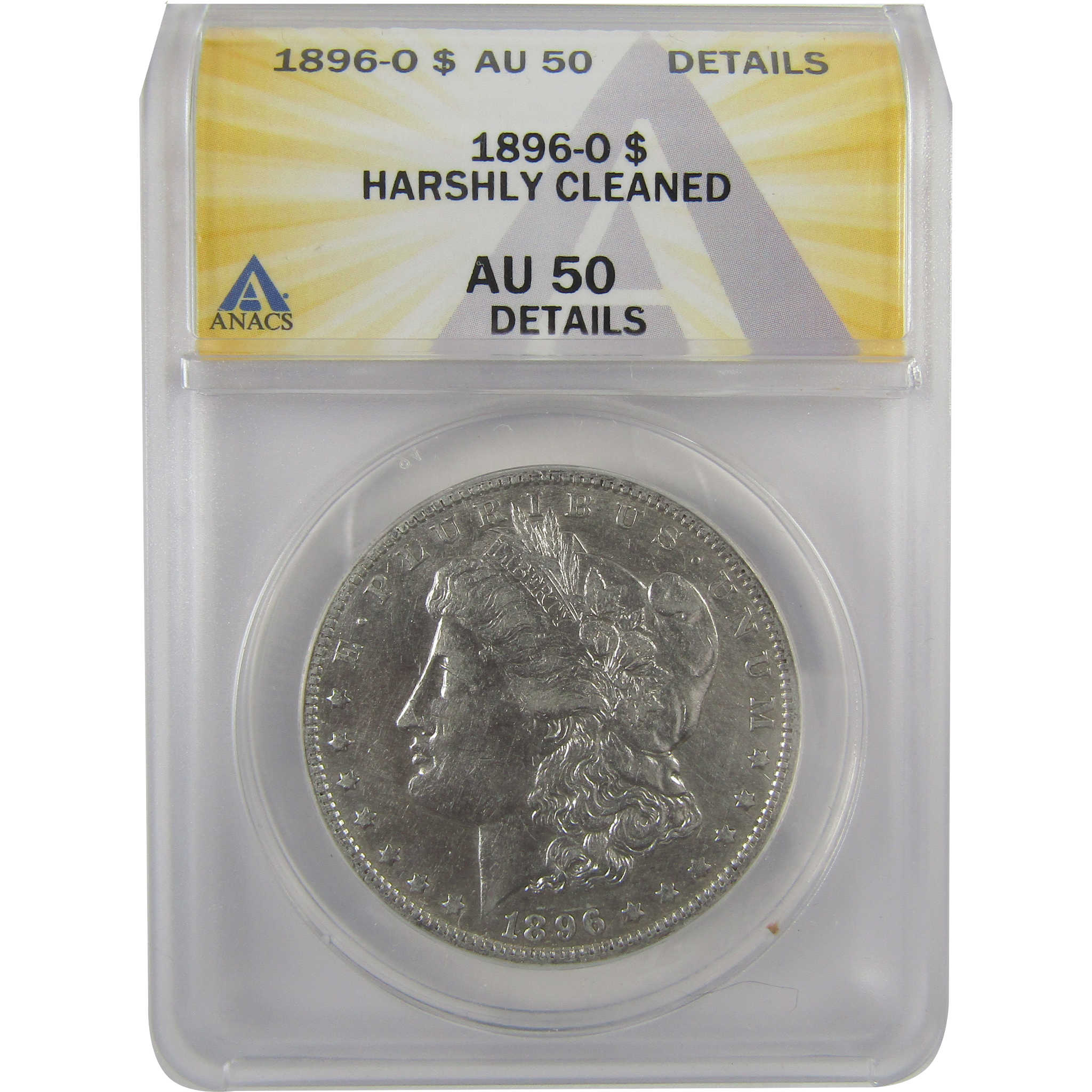 1896 O Morgan Dollar AU 50 Details ANACS Silver $1 Coin SKU:I19037 - Morgan coin - Morgan silver dollar - Morgan silver dollar for sale - Profile Coins & Collectibles