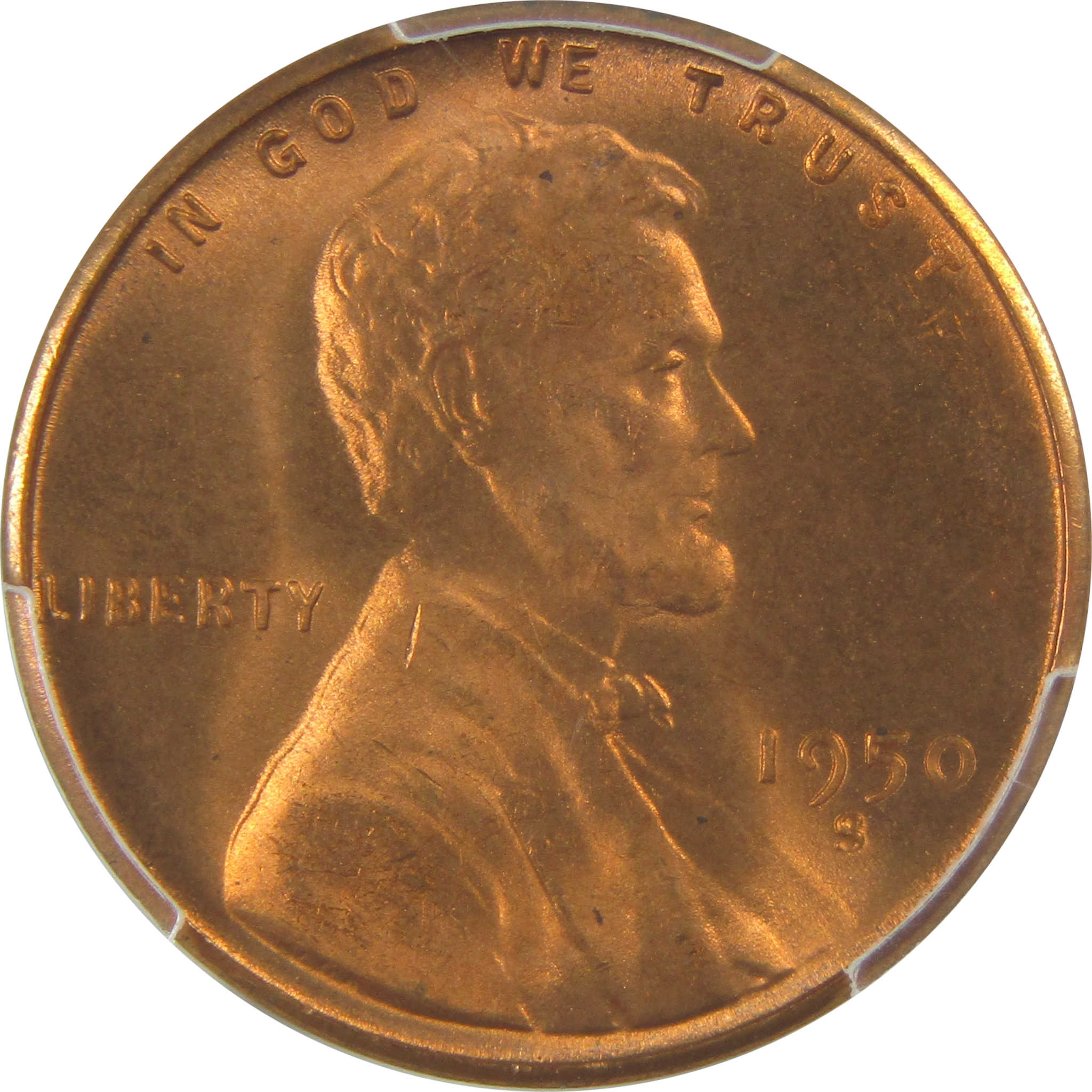 1950 S Lincoln Wheat Cent MS 67 RD PCGS Penny Uncirculated SKU:I22413