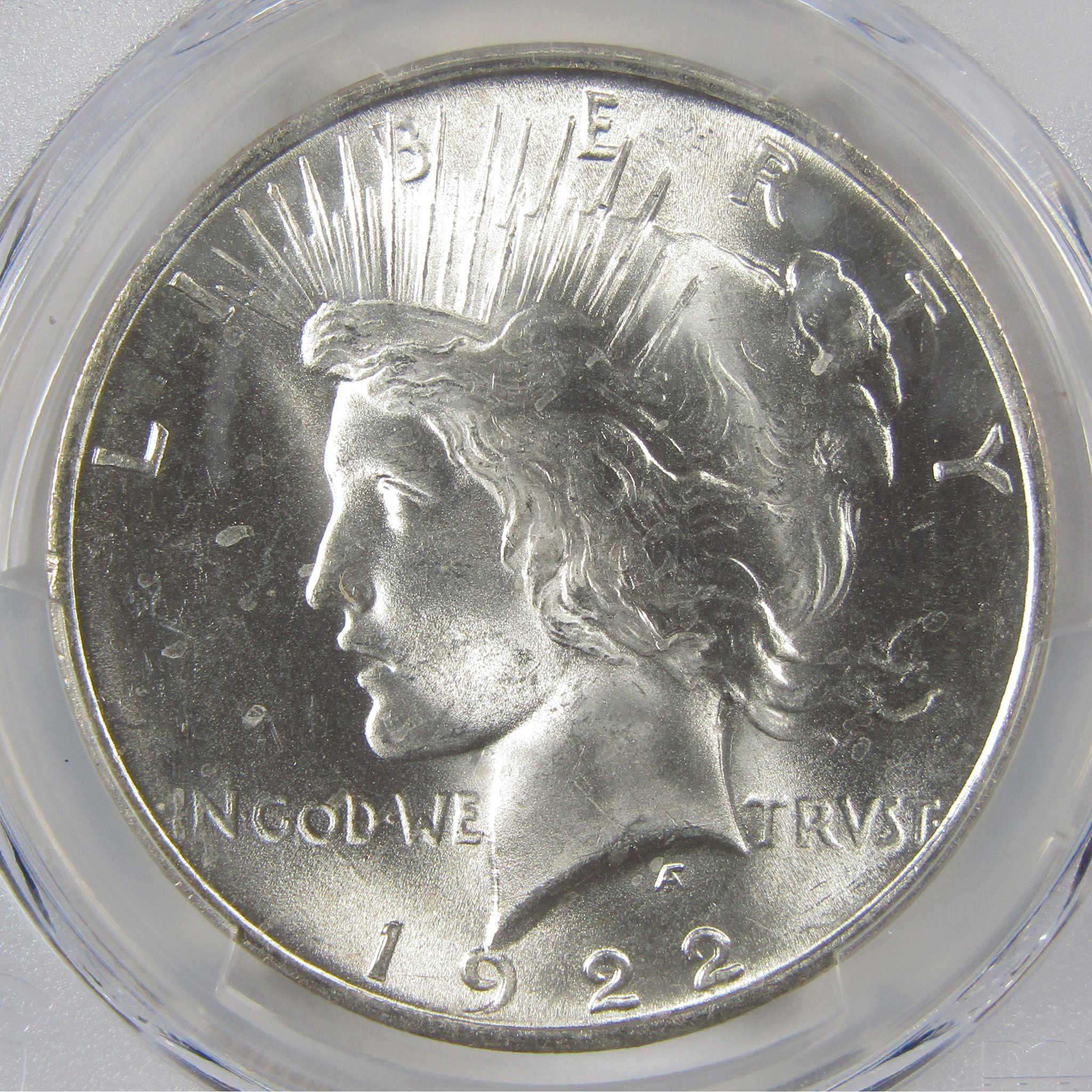 1922 Peace Silver Dollar MS 65 PCGS Uncirculated $1 Coin Collectible