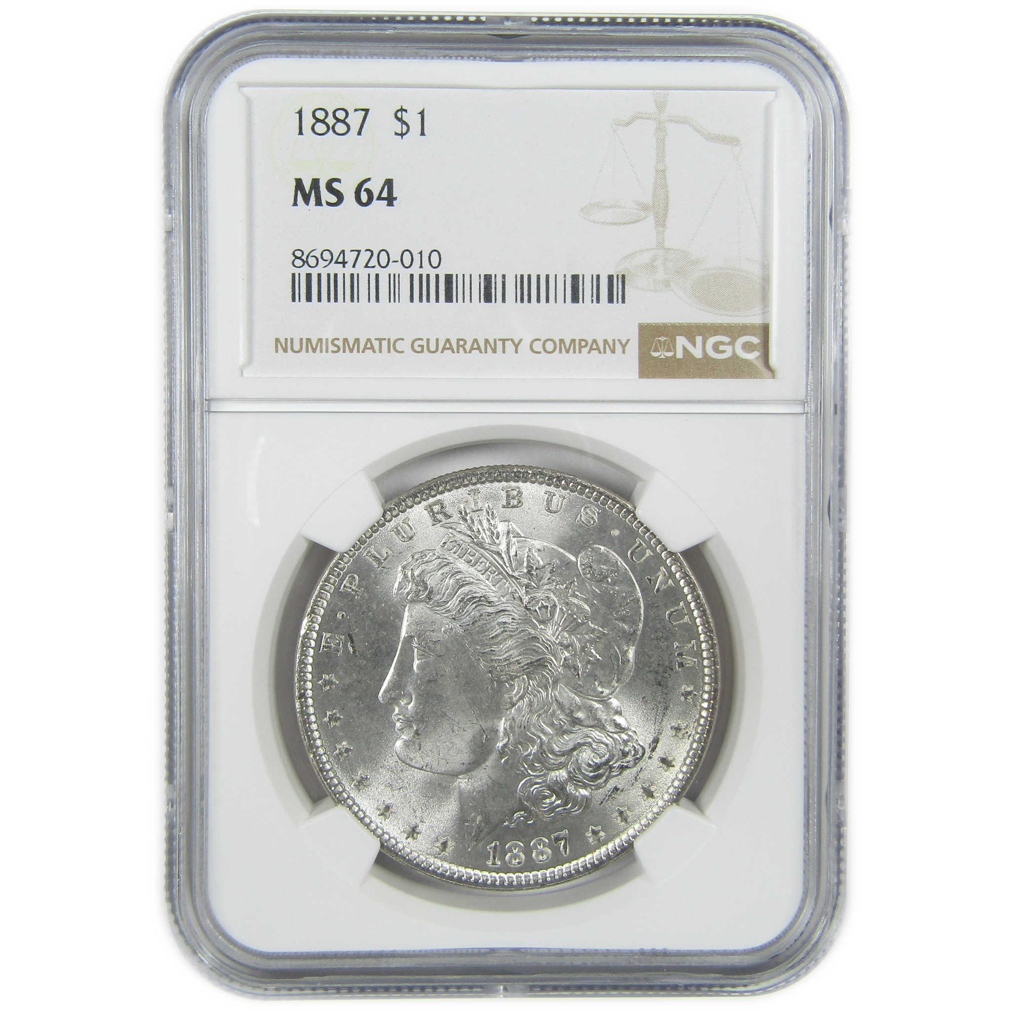 1887 Morgan Silver Dollar MS 64 NGC Uncirculated $1 Coin SKU:I27561 - Morgan coin - Morgan silver dollar - Morgan silver dollar for sale - Profile Coins & Collectibles