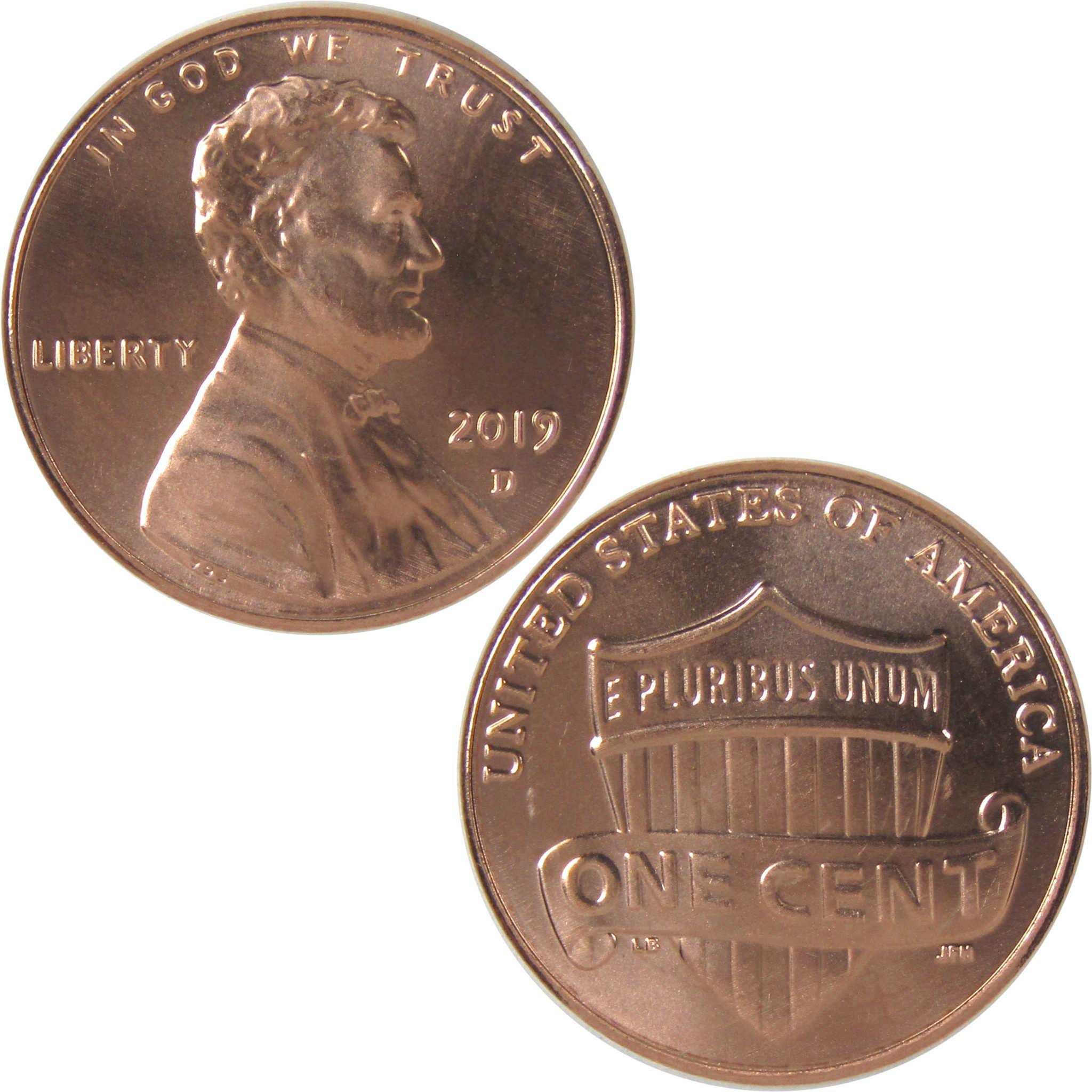 2019 D Lincoln Shield Cent Uncirculated Mint State Penny 1c Coin