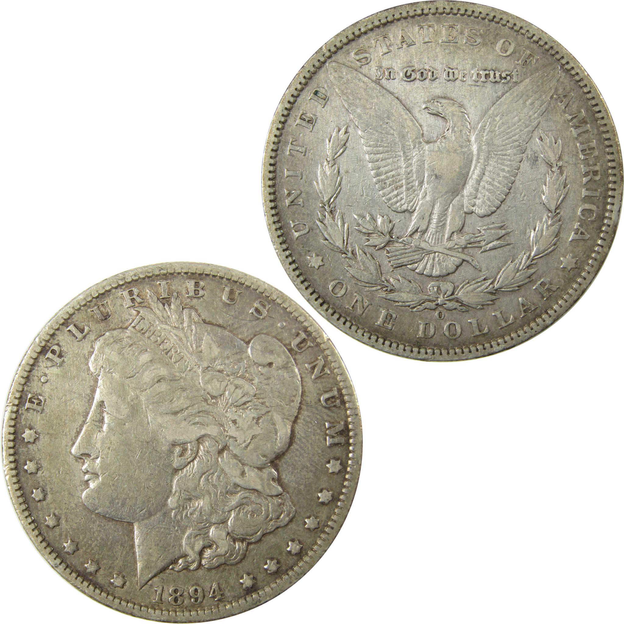 1894 O Morgan Silver Dollar VF Very Fine Details $1 Coin SKU:CP1380 - Morgan coin - Morgan silver dollar - Morgan silver dollar for sale - Profile Coins & Collectibles