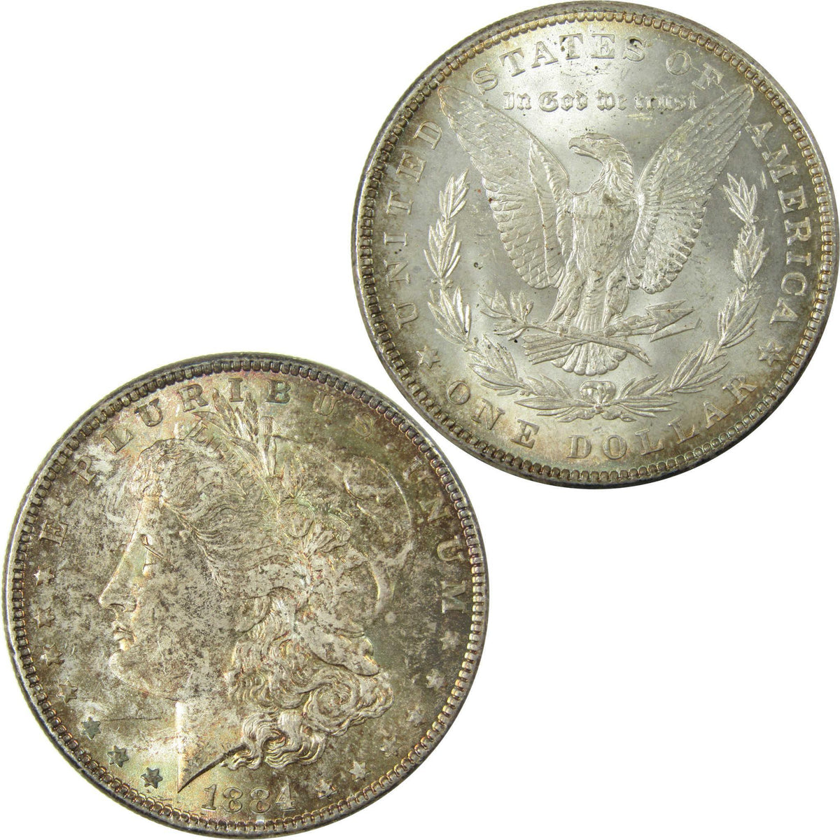 1884 Morgan Silver Dollar Uncirculated Mint State Toned SKU:I25351