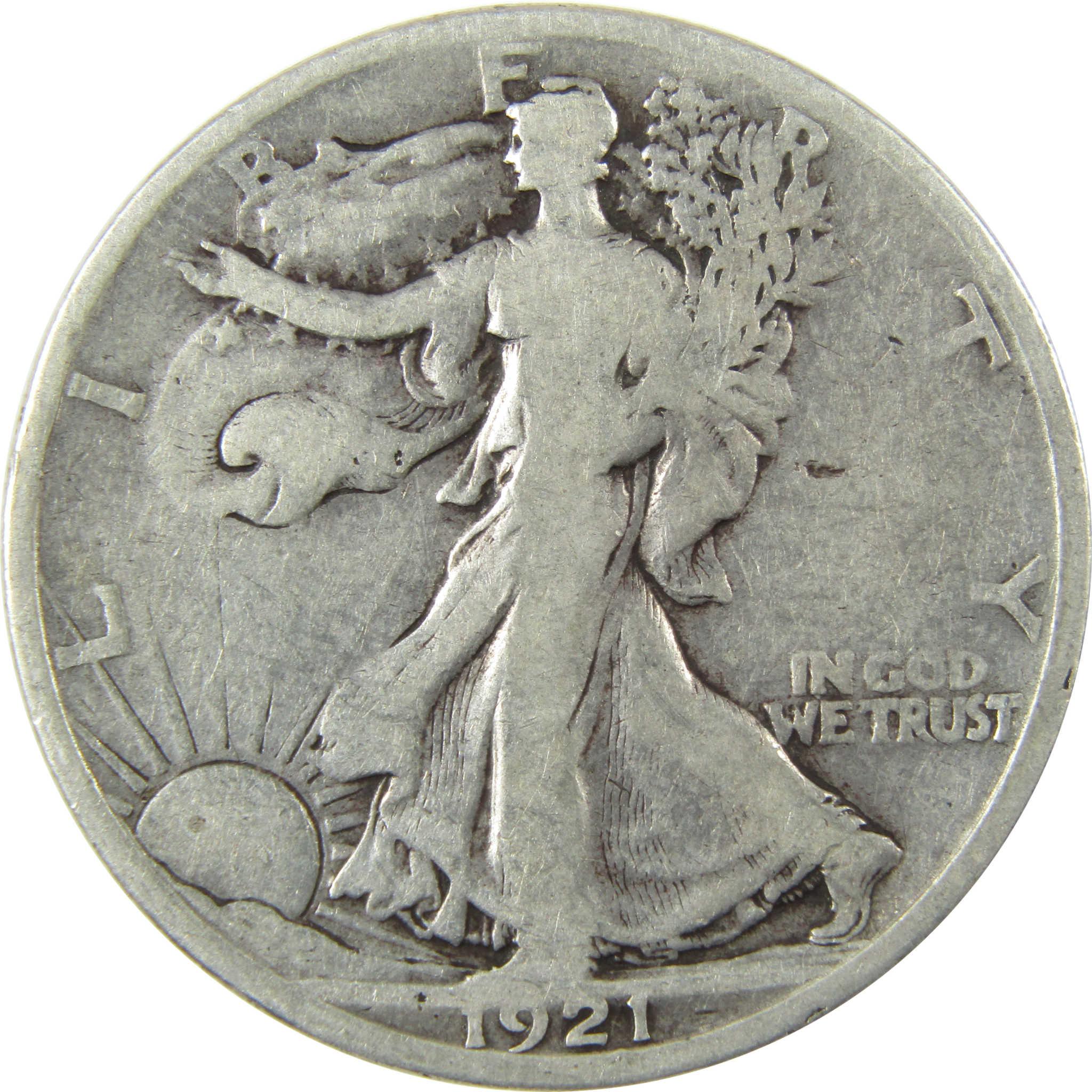 1921 S Liberty Walking Silver 50c VG Very Good Details SKU:CP1434