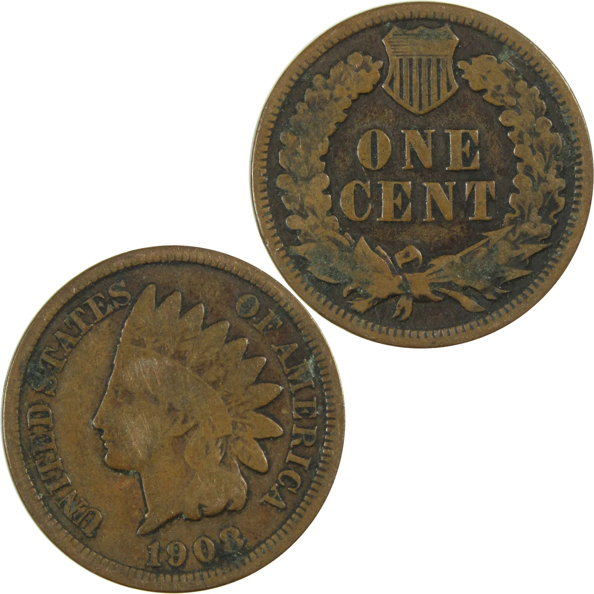 1908 Indian Head Cent G Good Penny 1c Coin SKU:I27019