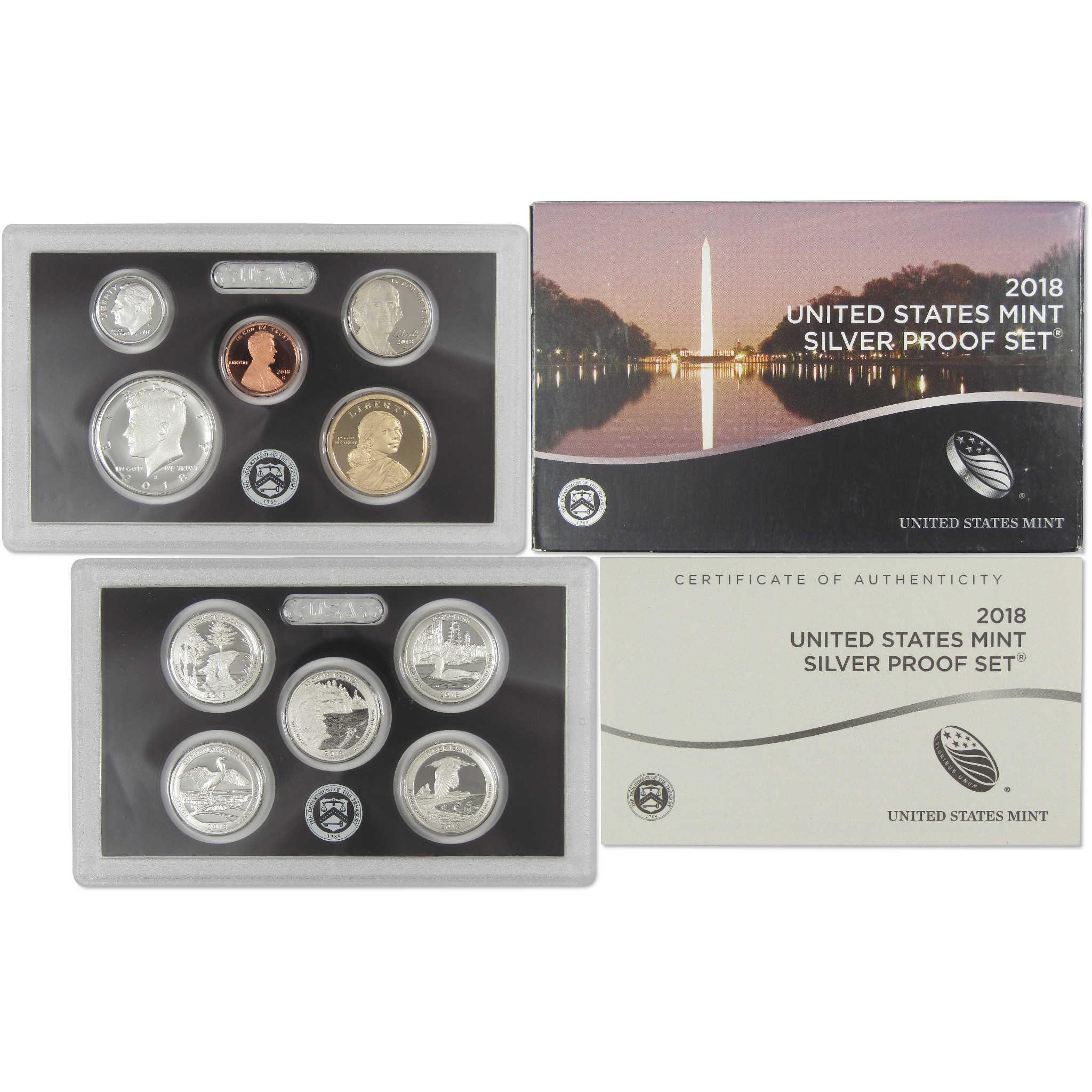 2018 Silver Proof Set U.S. Mint Original Government Packaging OGP COA