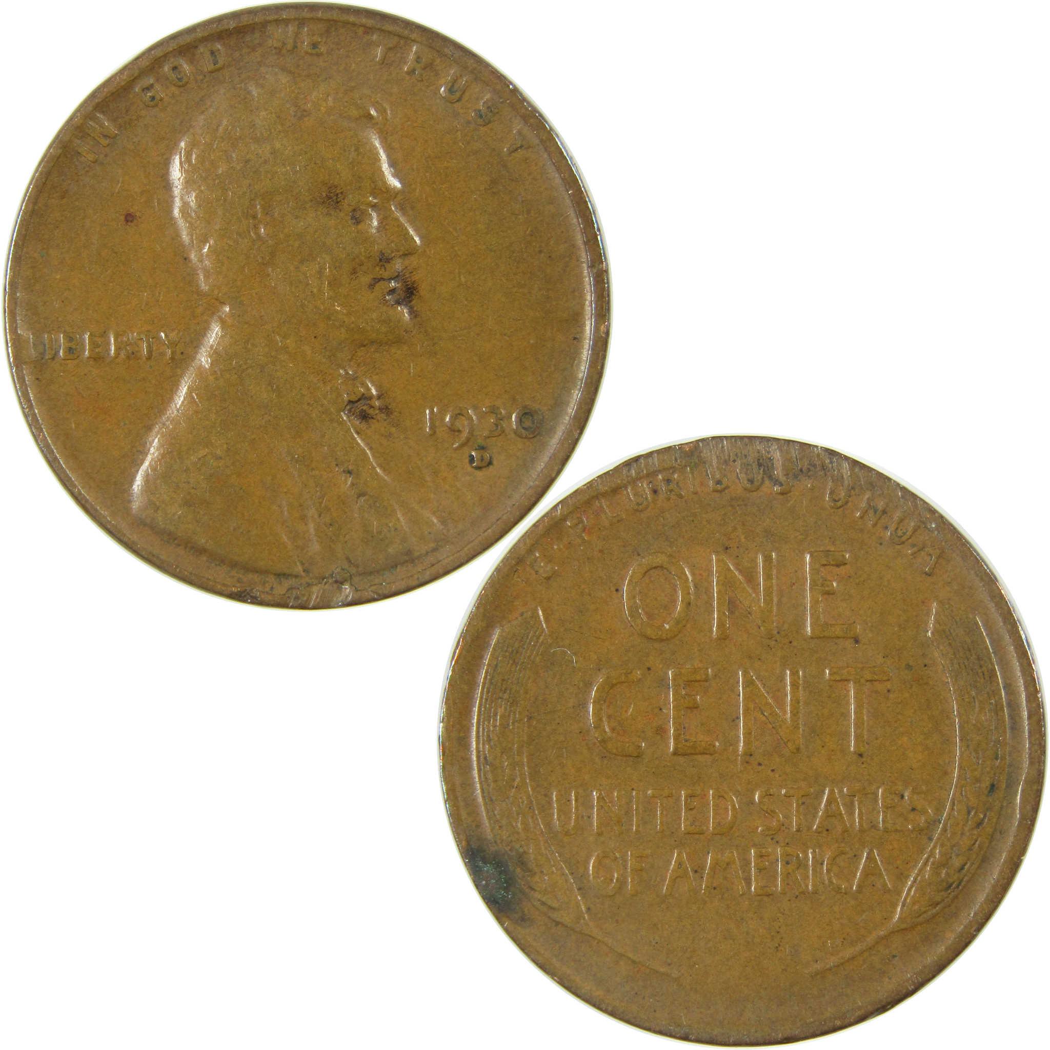1930 D Lincoln Wheat Cent VF Very Fine Penny 1c Coin SKU:I27139