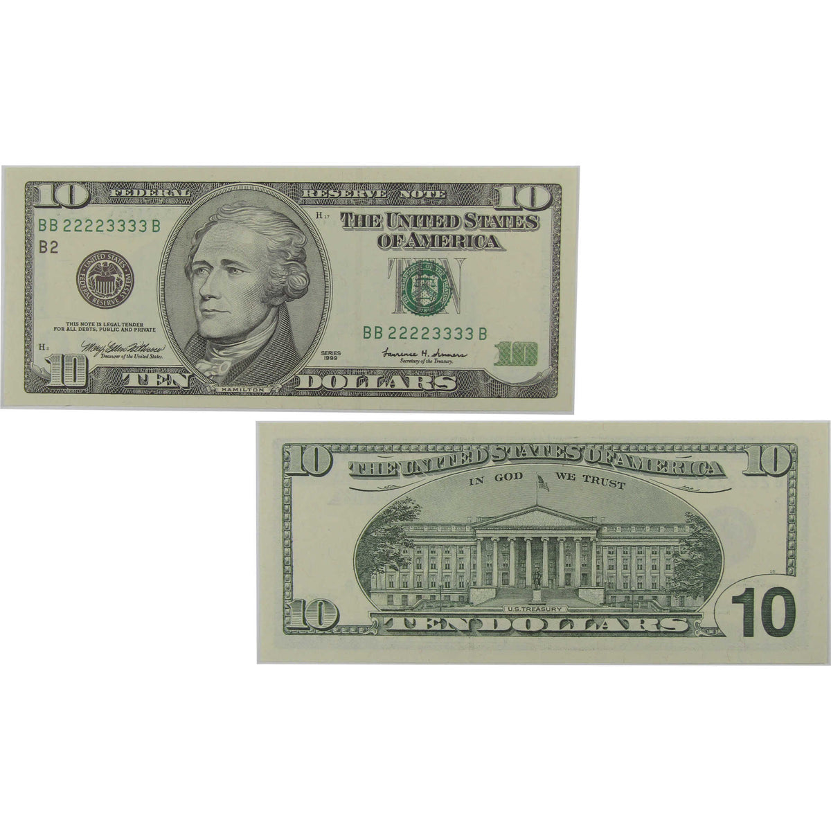 $10 Federal Reserve Note CCU Choice Crisp Uncirculated Split Quad