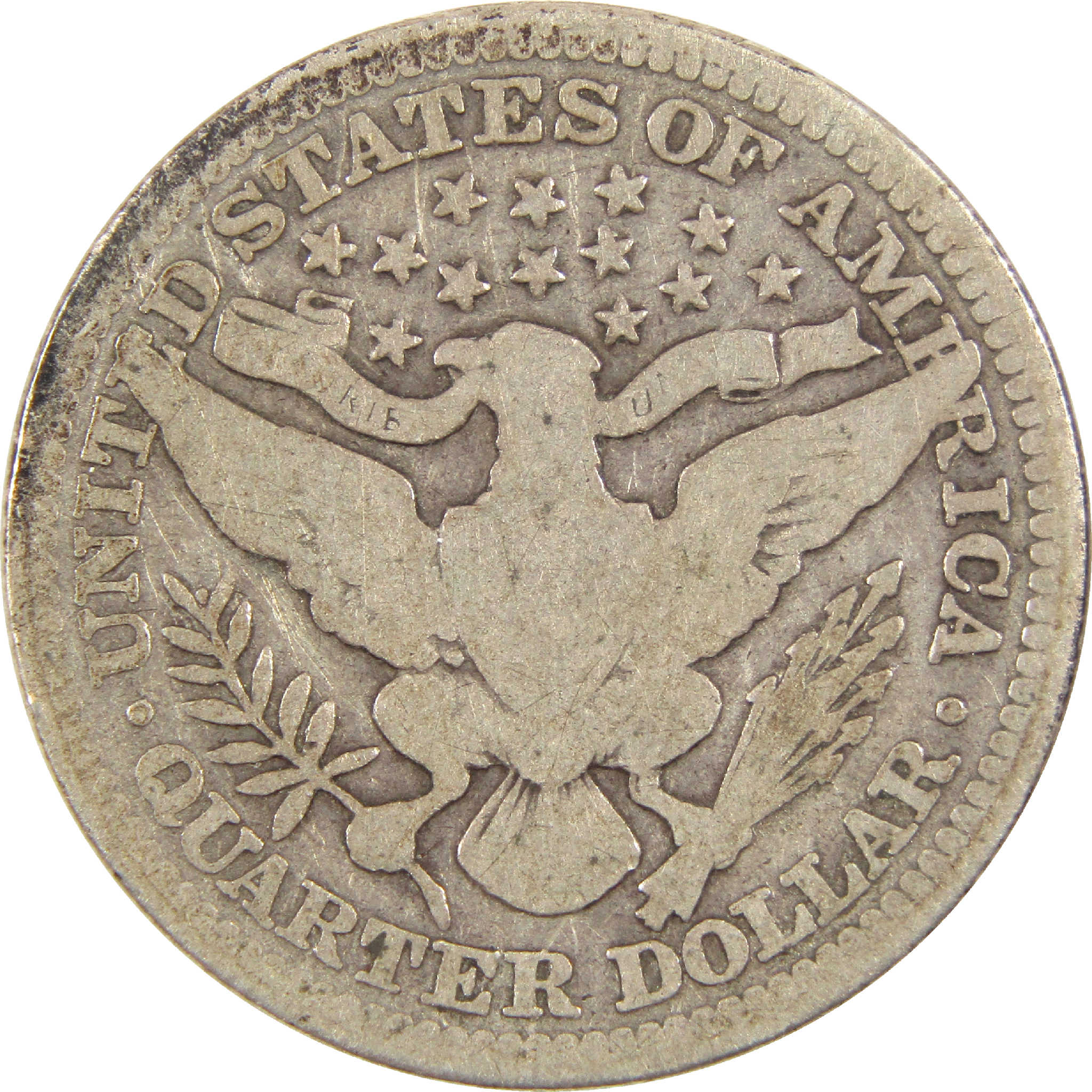 1913 Barber Quarter VG Very Good Silver 25c Coin SKU:I11432