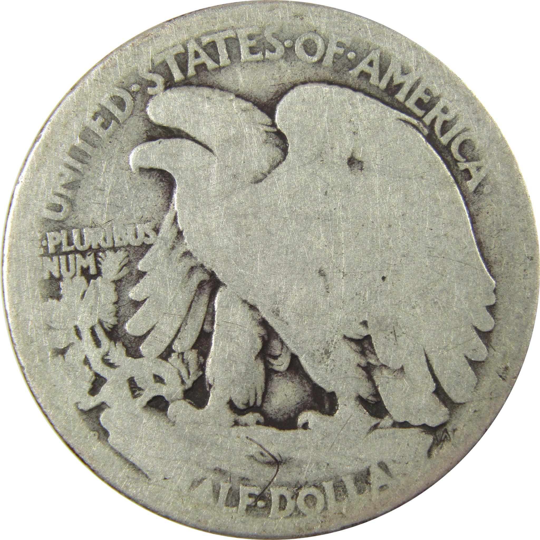 1919 D Liberty Walking Silver Half Dollar AG About Good SKU:CP1449