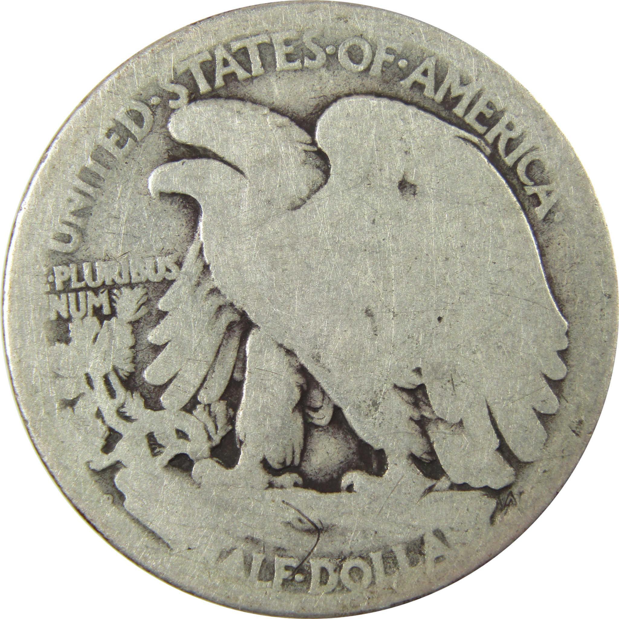 1919 D Liberty Walking Silver Half Dollar AG About Good SKU:CP1449