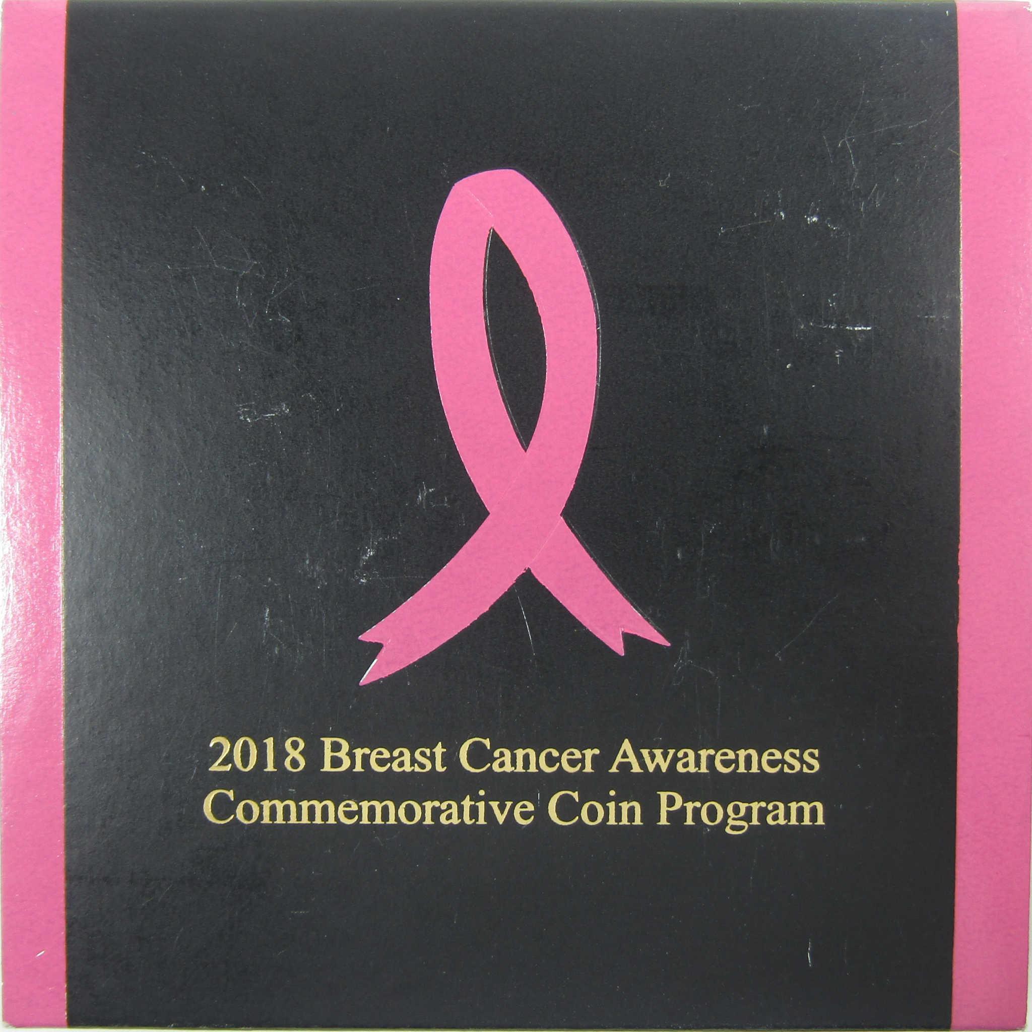 2018 W Breast Cancer Awareness Commemorative Gold Proof OGP COA