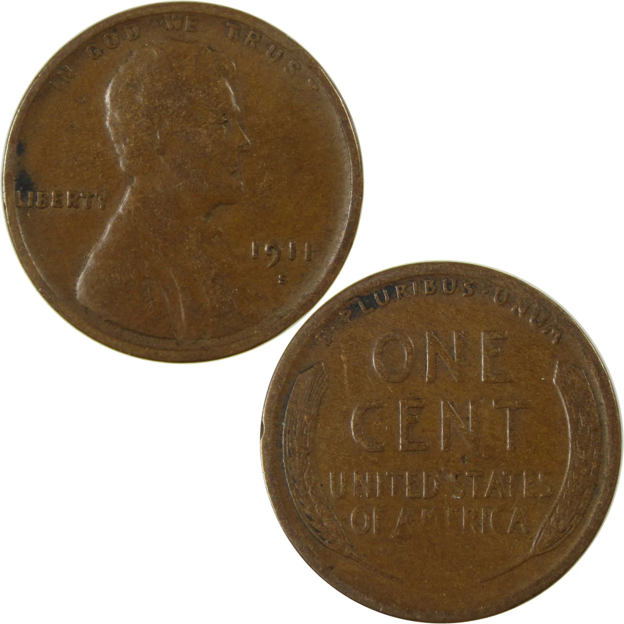1911 S Lincoln Wheat Cent F Fine Penny 1c Coin Collectible SKU:I26381