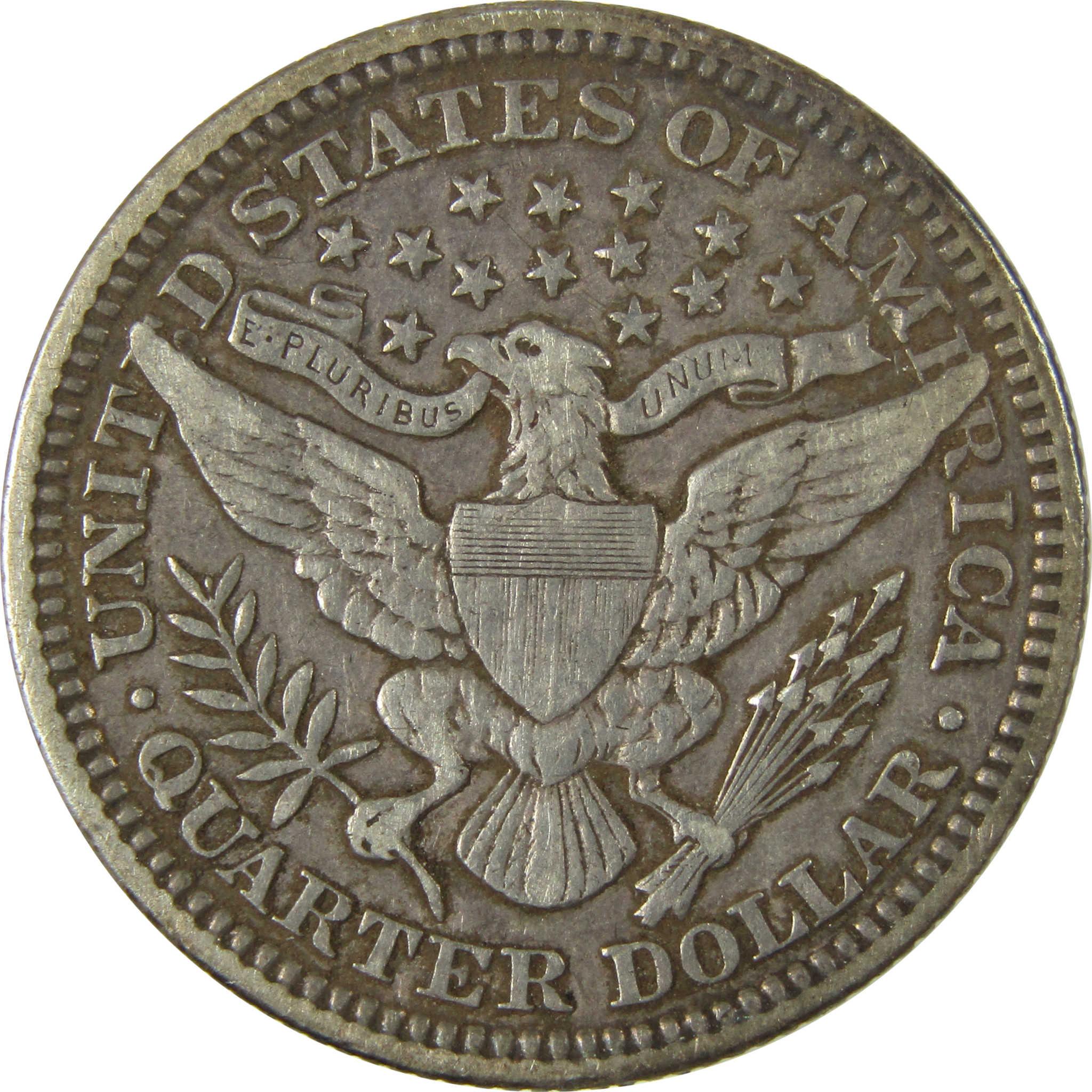 1901 Barber Silver Quarter VF Very Fine 25c Coin SKU:CP893