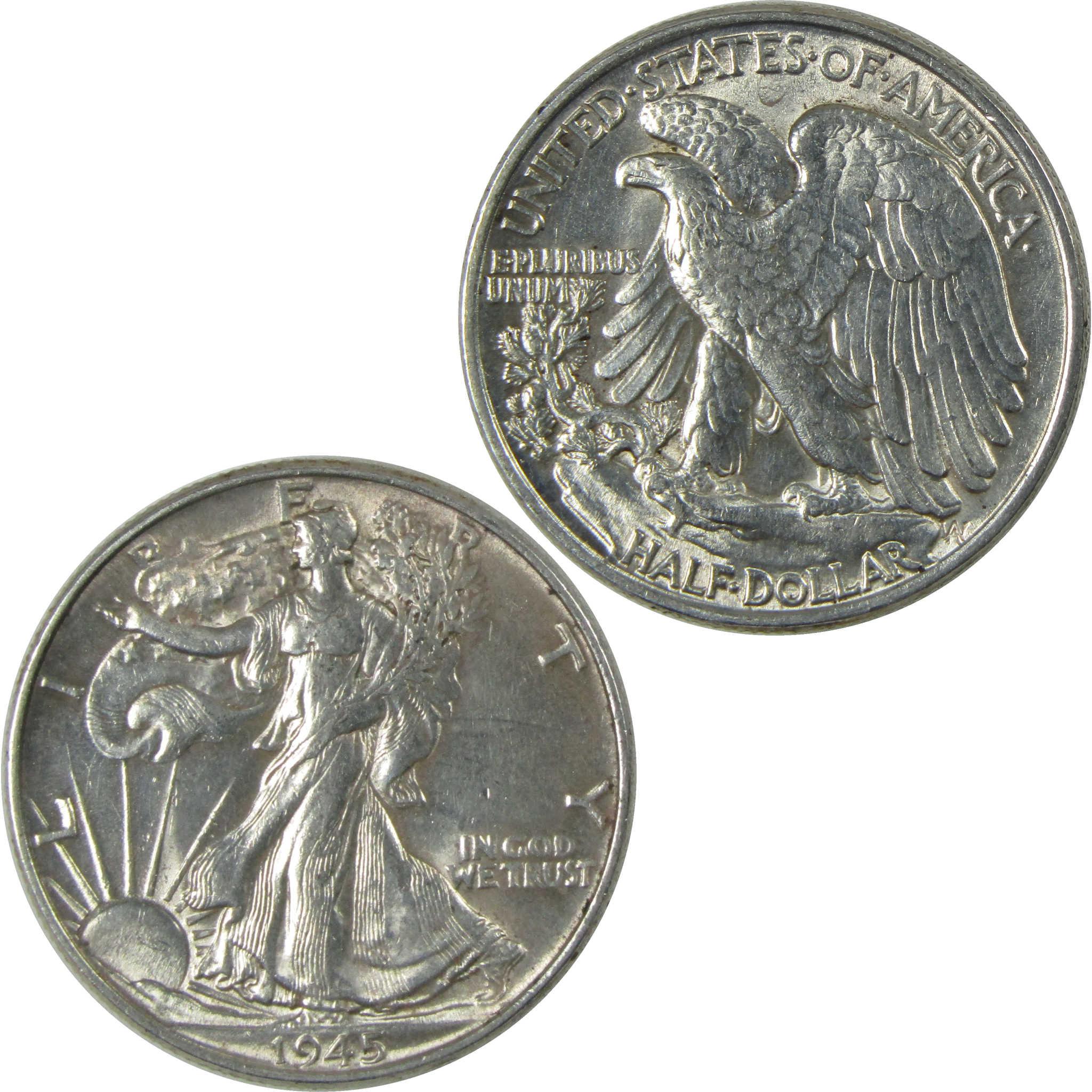 1945 Liberty Walking Silver 50cAU About Uncirculated SKU:CP540