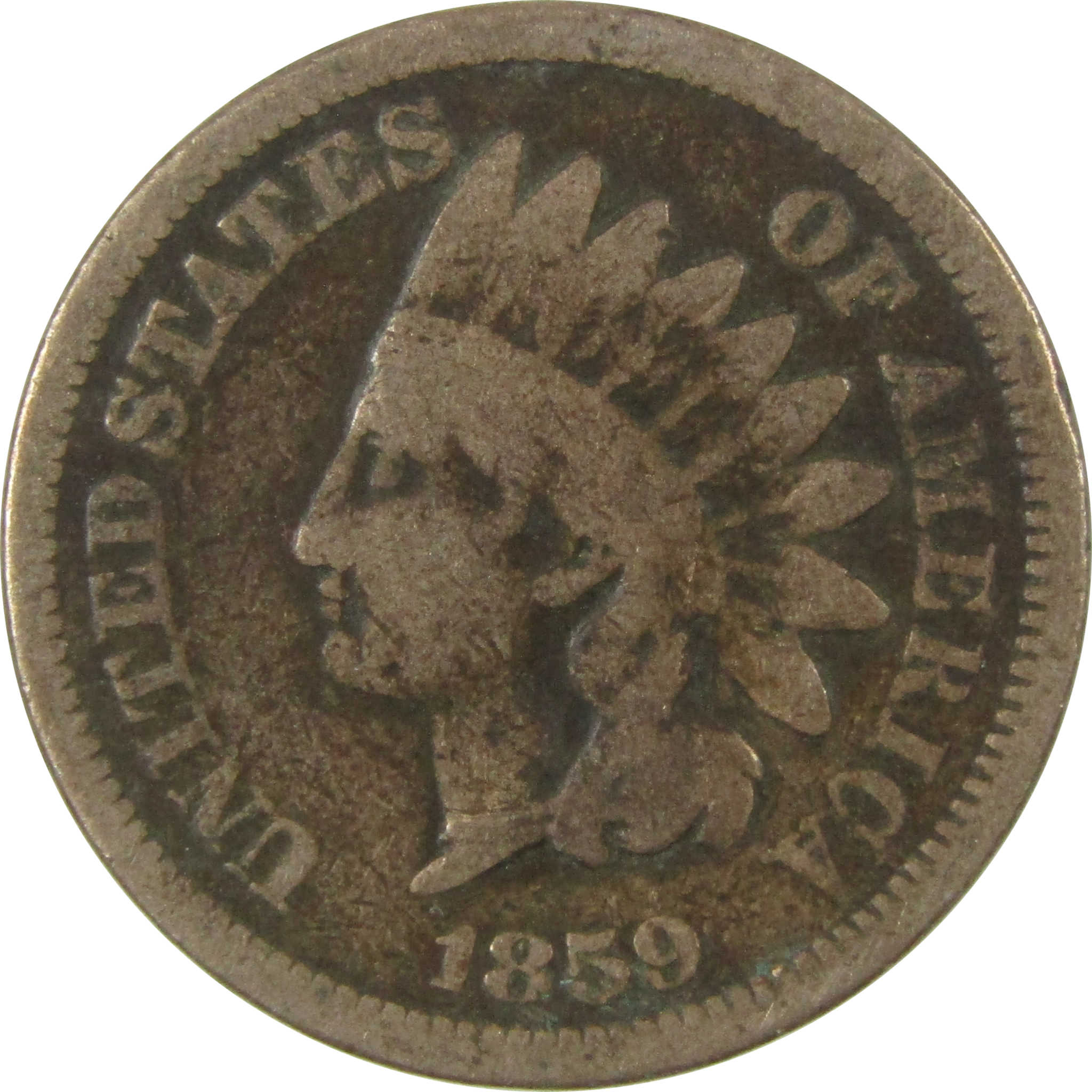 1859 Indian Head Cent G Good Penny 1c Coin SKU:CP1296