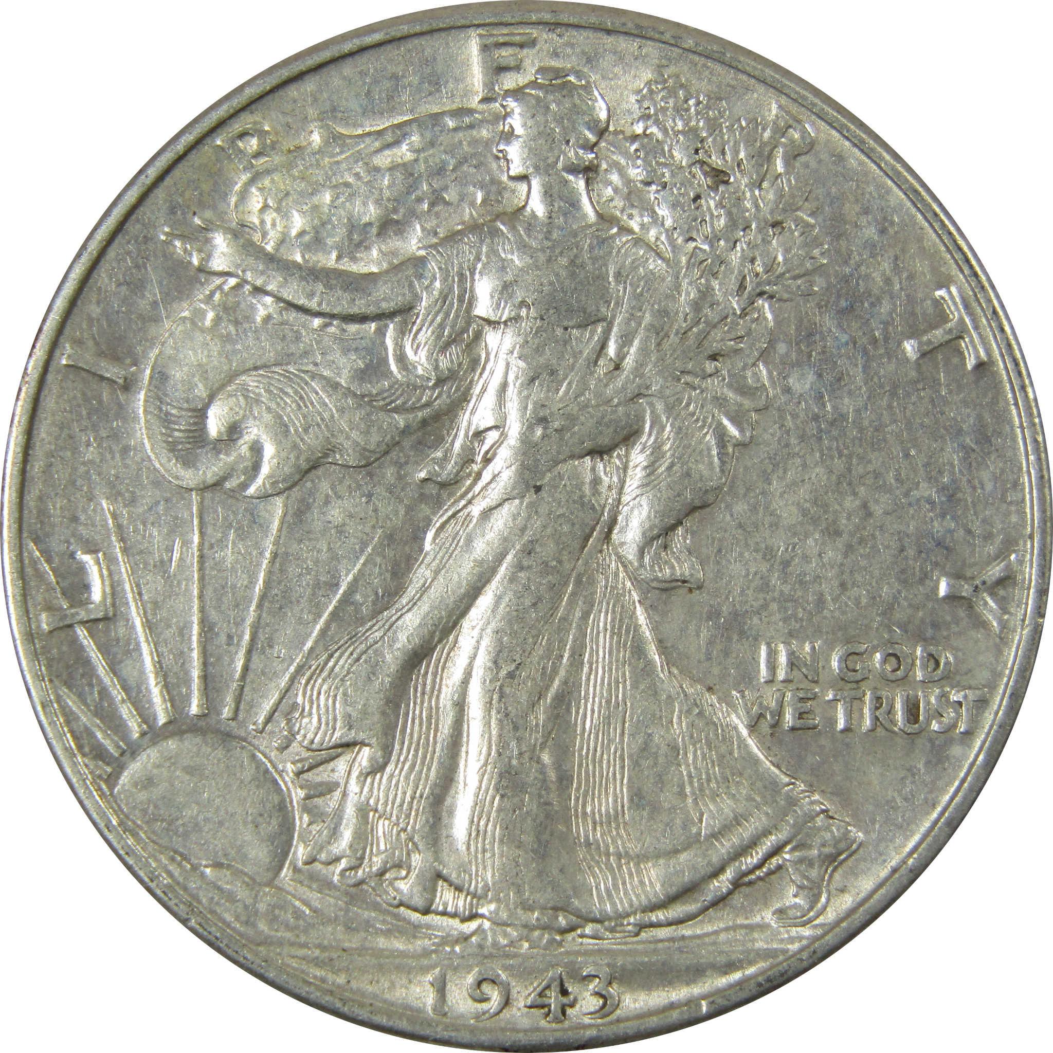 1943 Liberty Walking Silver Half Dollar XF EF Extremely Fine SKU:CP532