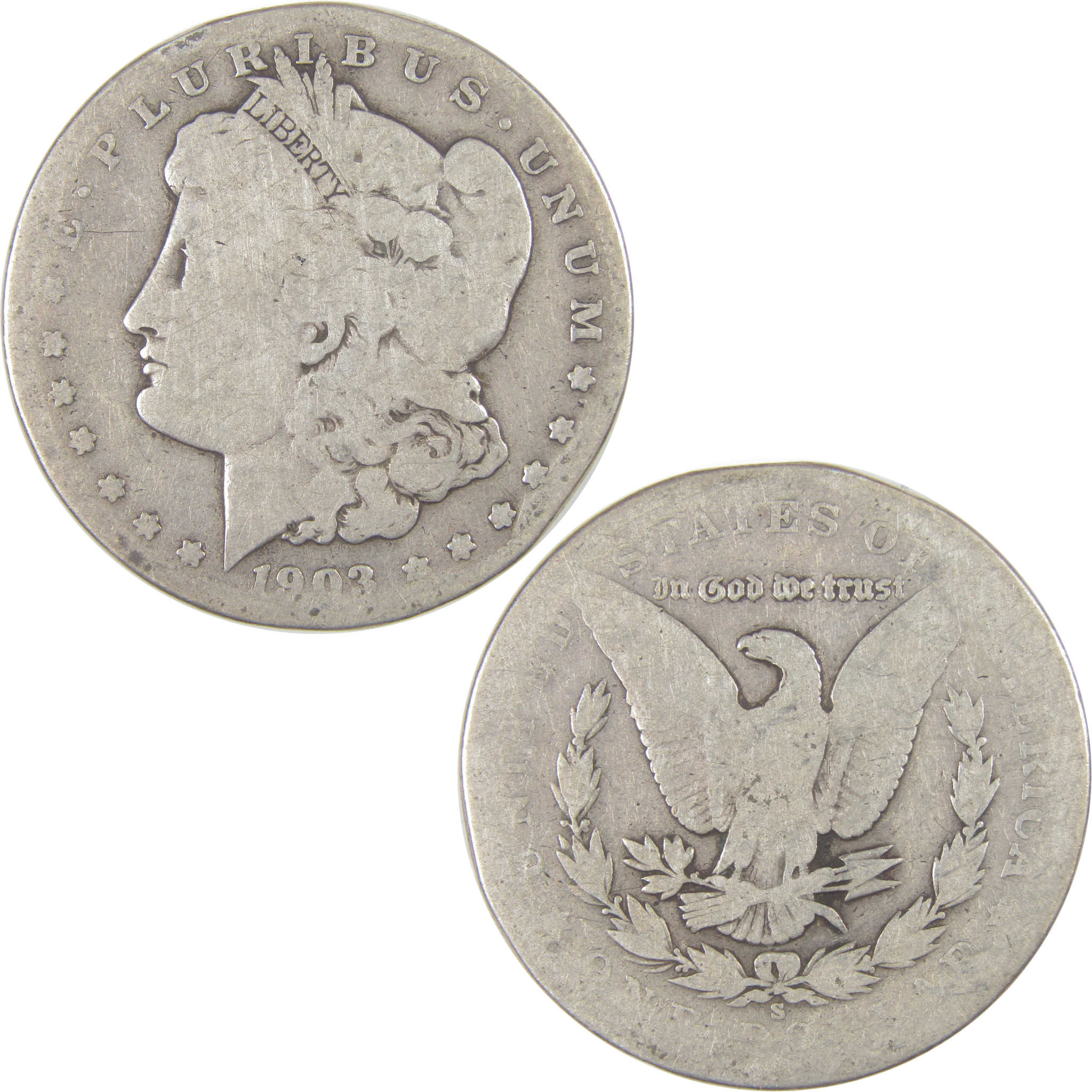 1903 S Morgan Dollar AG About Good Silver $1 Coin SKU:I17265 - Morgan coin - Morgan silver dollar - Morgan silver dollar for sale - Profile Coins & Collectibles