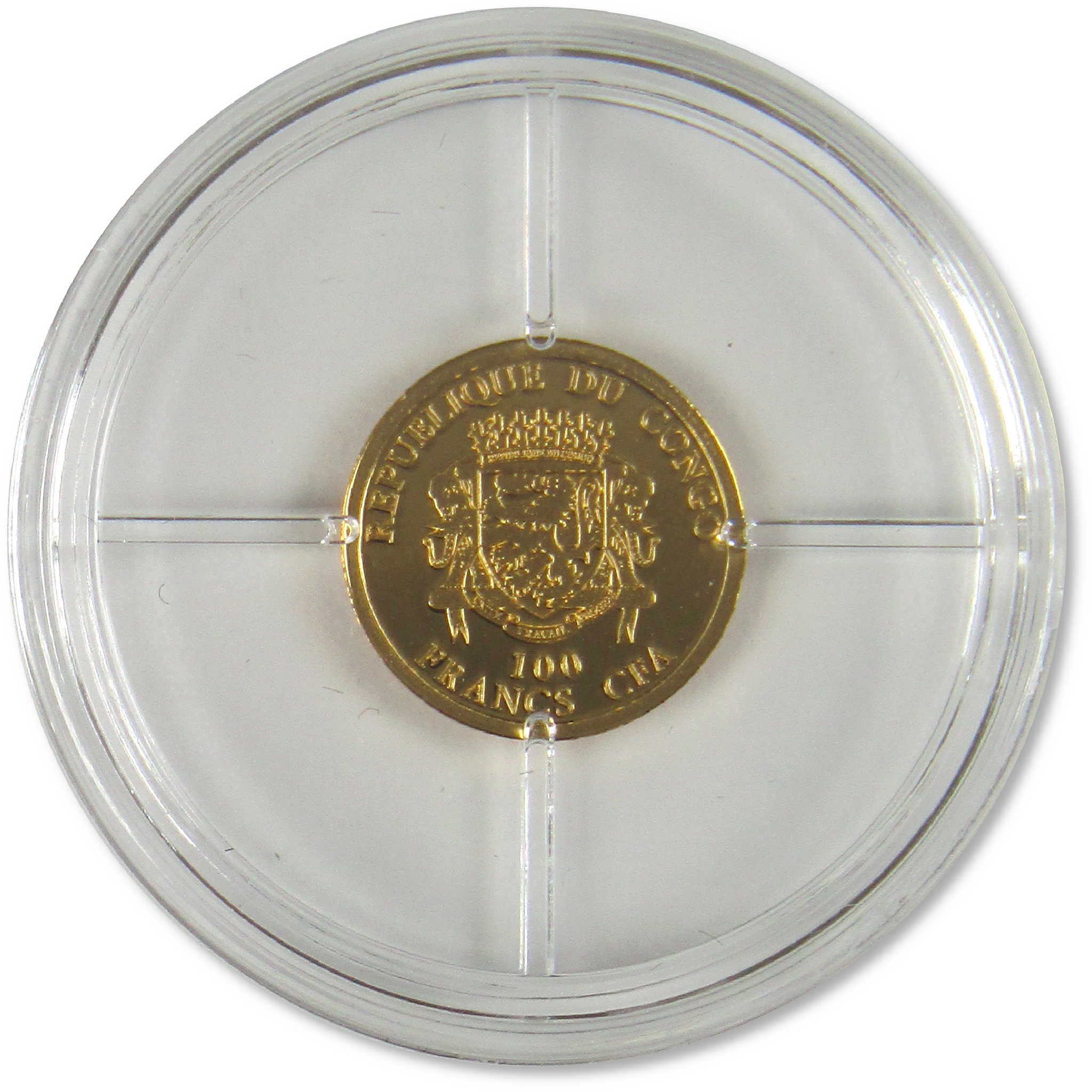 Christmas Reindeer 100 Franc CFA 1/2 g Gold Proof 2025 Congo COA