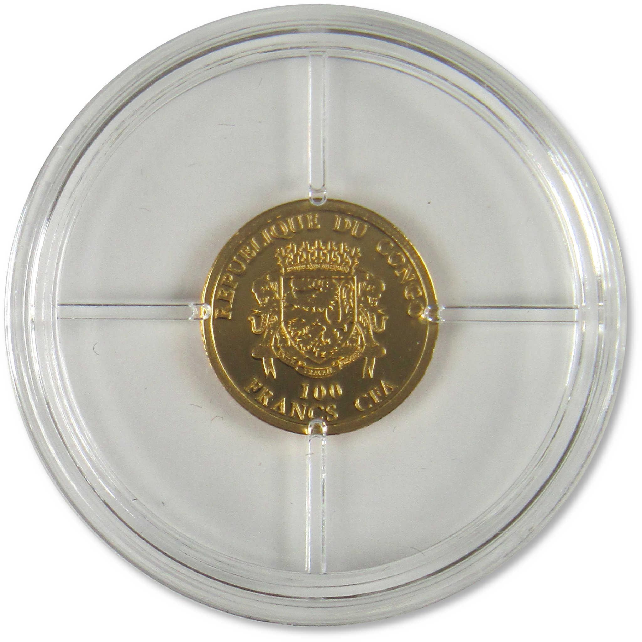 Christmas Reindeer 100 Franc CFA 1/2 g Gold Proof 2025 Congo COA