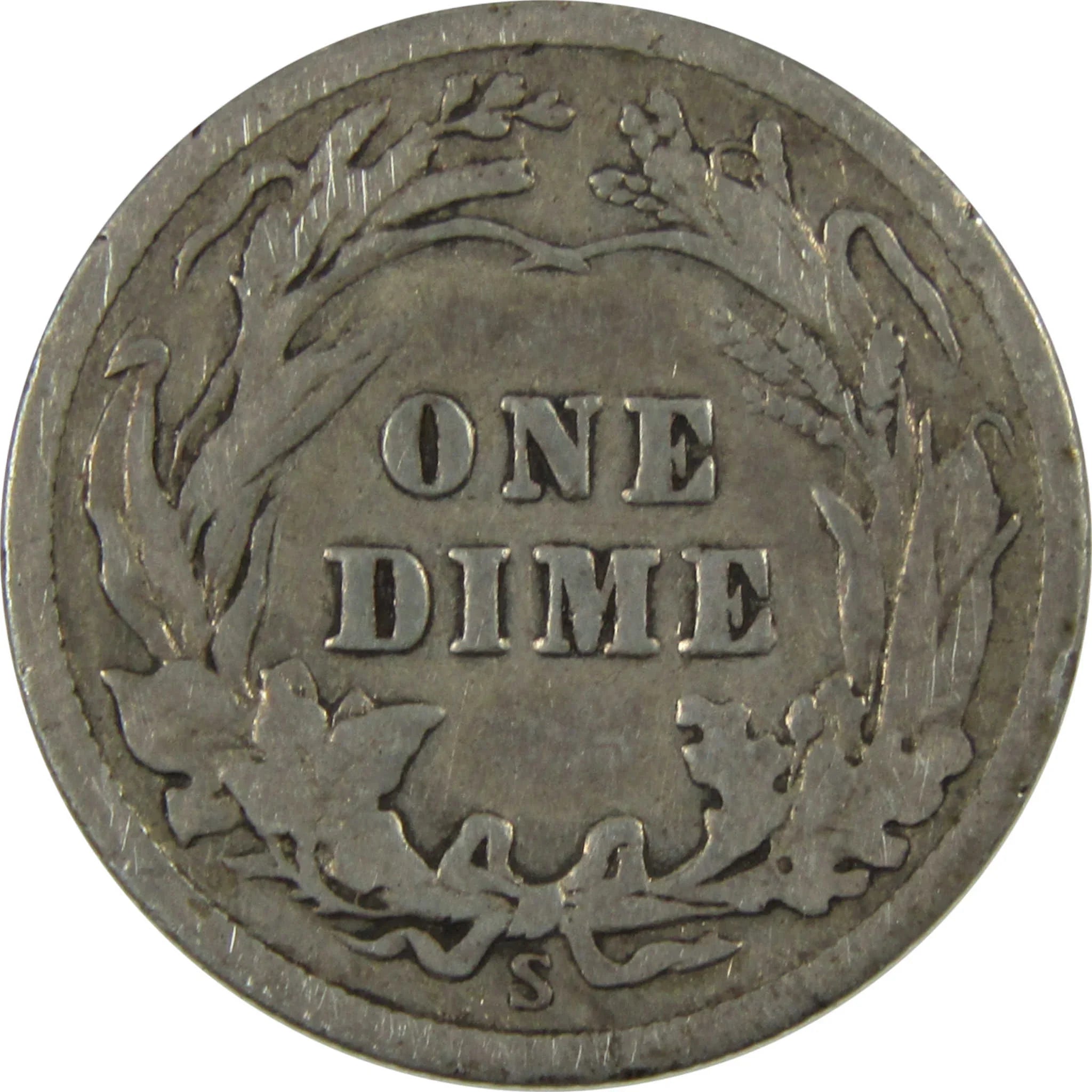 1912 S Barber Silver Dime VG Very Good Details 10c Coin SKU:CP1342