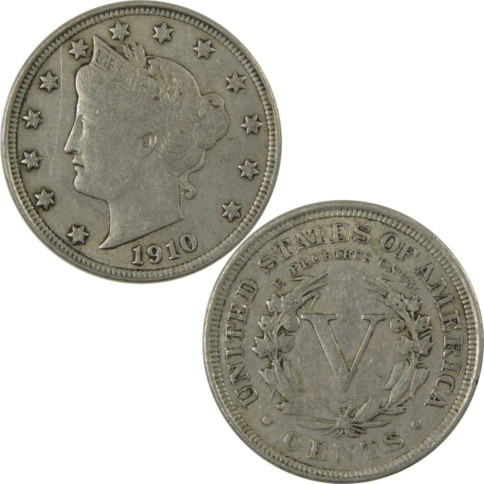 1910 Liberty Head V Nickel VF Very Fine 5c Coin Collectible SKU:I26953