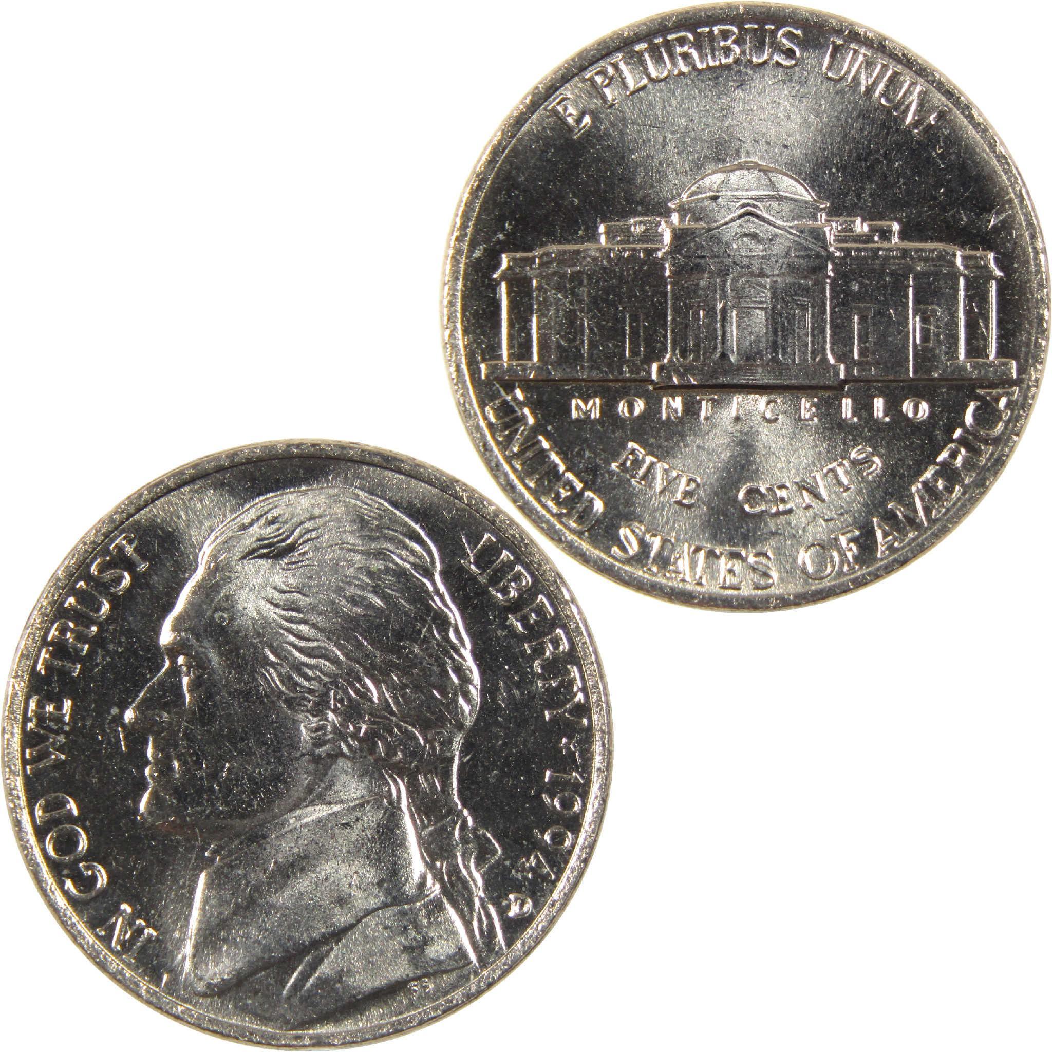 1994 D Jefferson Nickel BU Uncirculated 5c Coin
