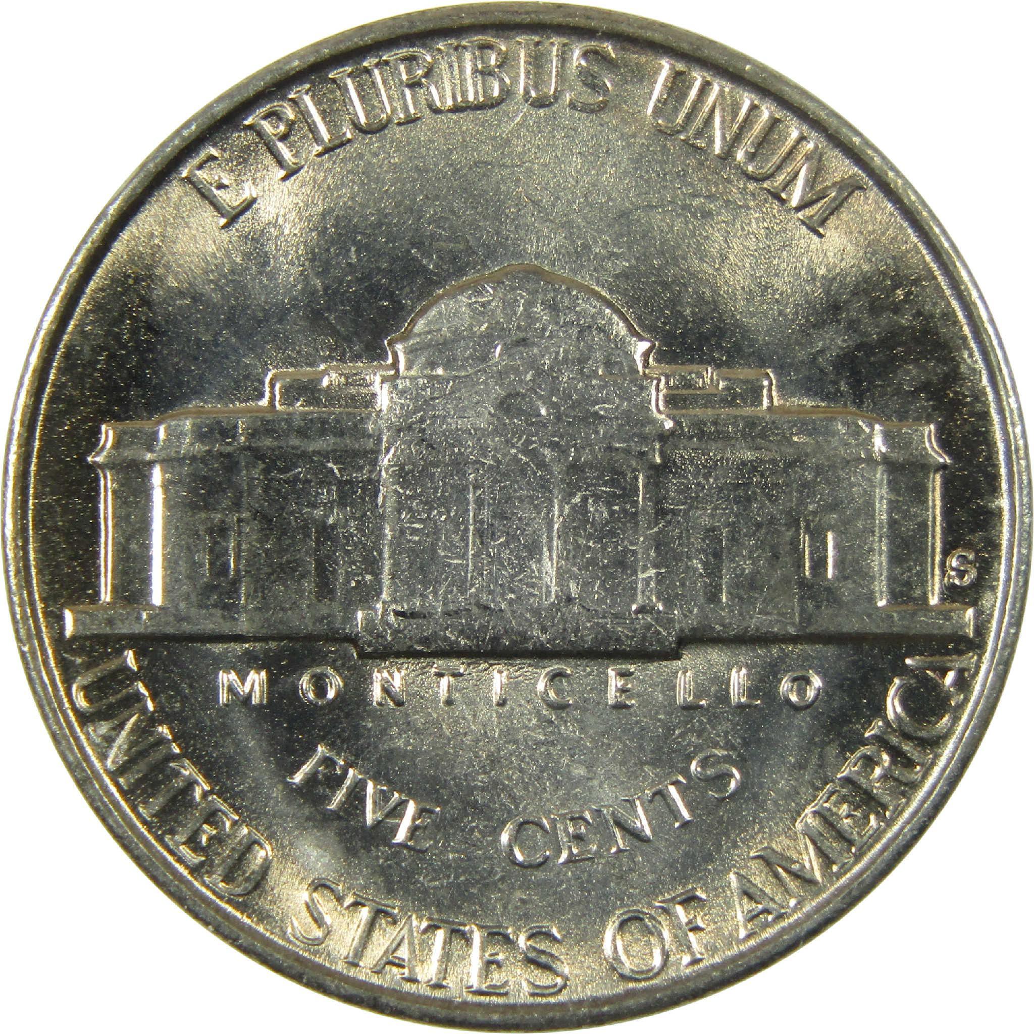 1952 S Jefferson Nickel Uncirculated Mint State 5c Coin Collectible